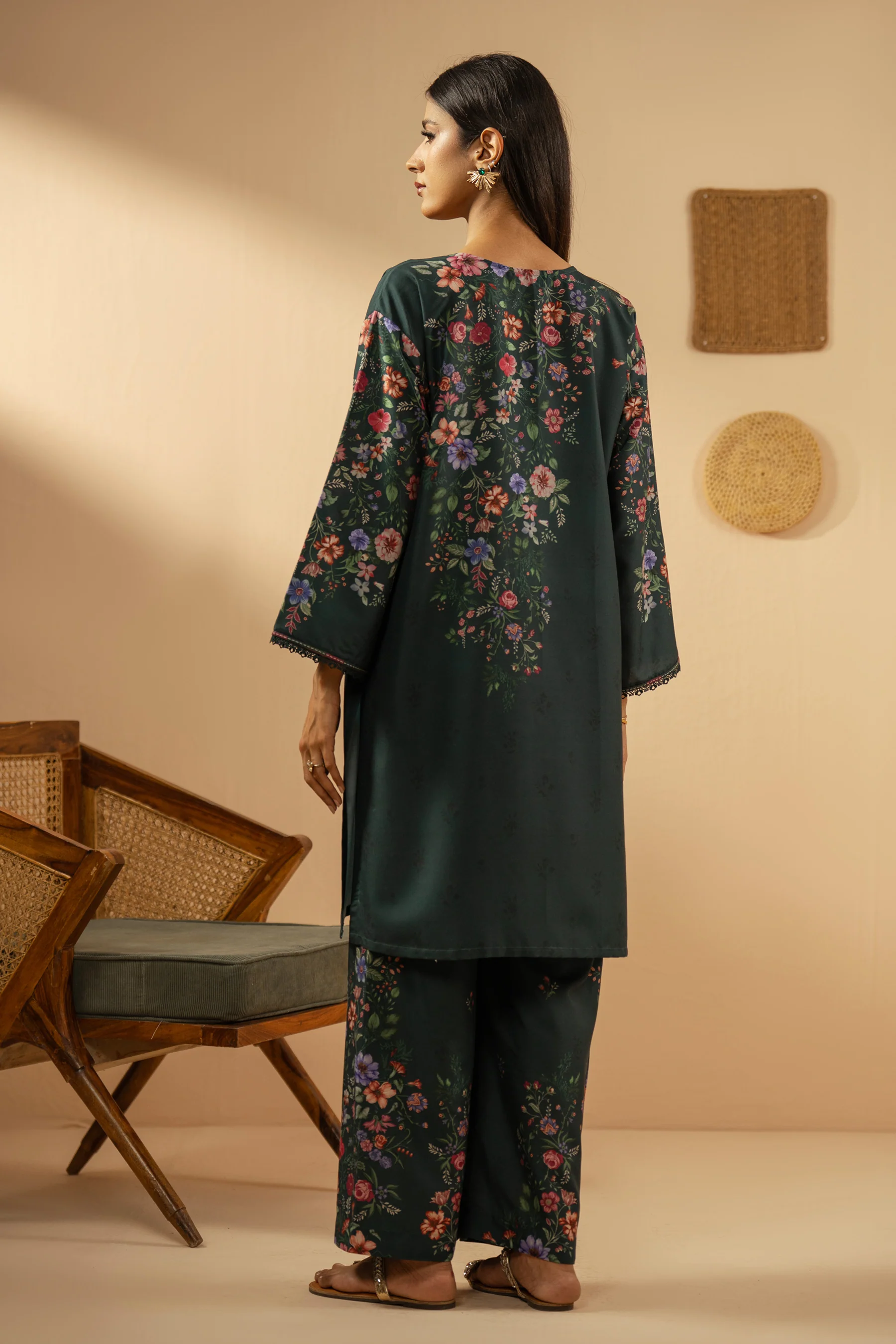 PRINTED POLY CAMBRIC STITCHED 2 PIECE SUIT - Image 3