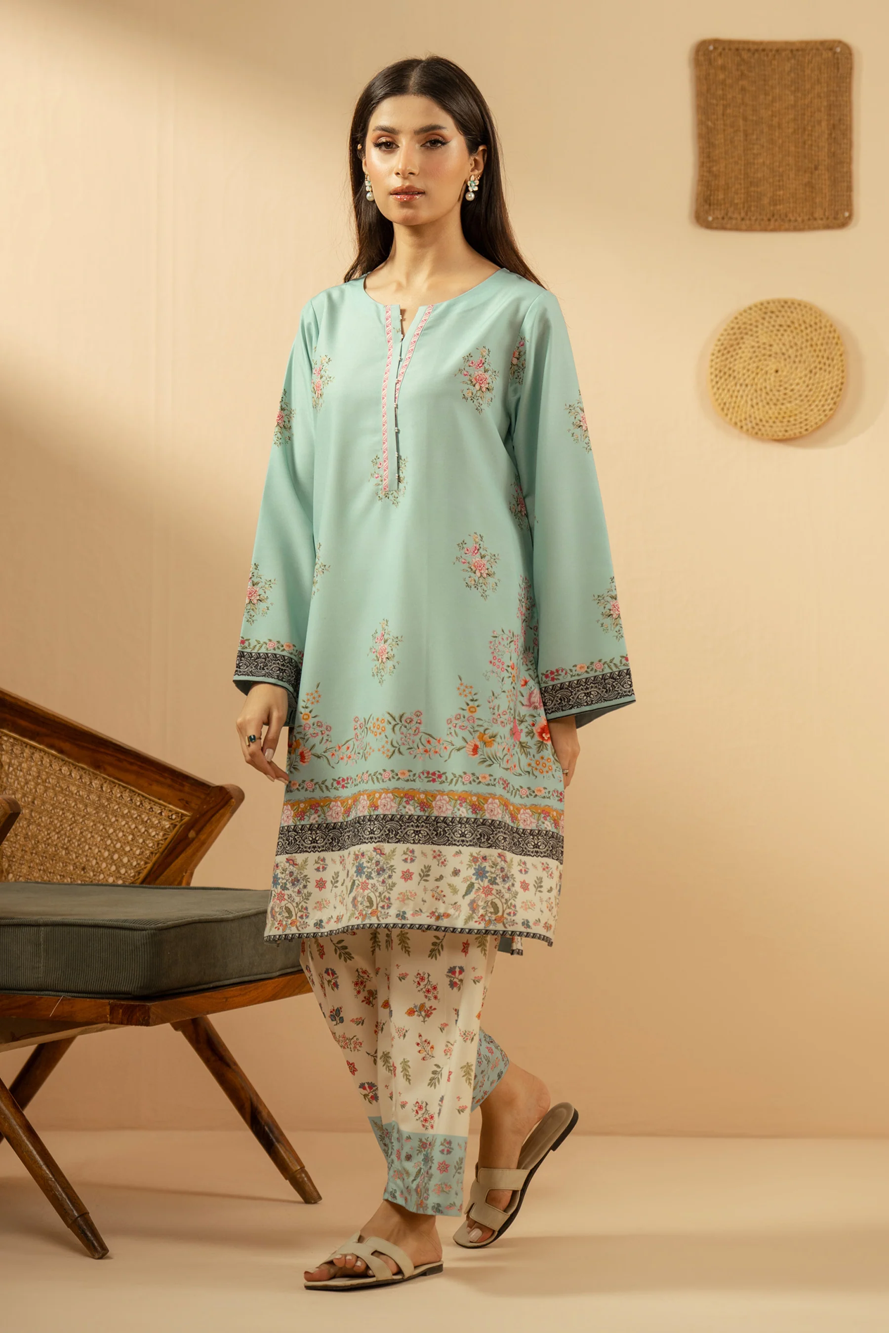 PRINTED POLY CAMBRIC STITCHED 2 PIECE SUIT - Image 6