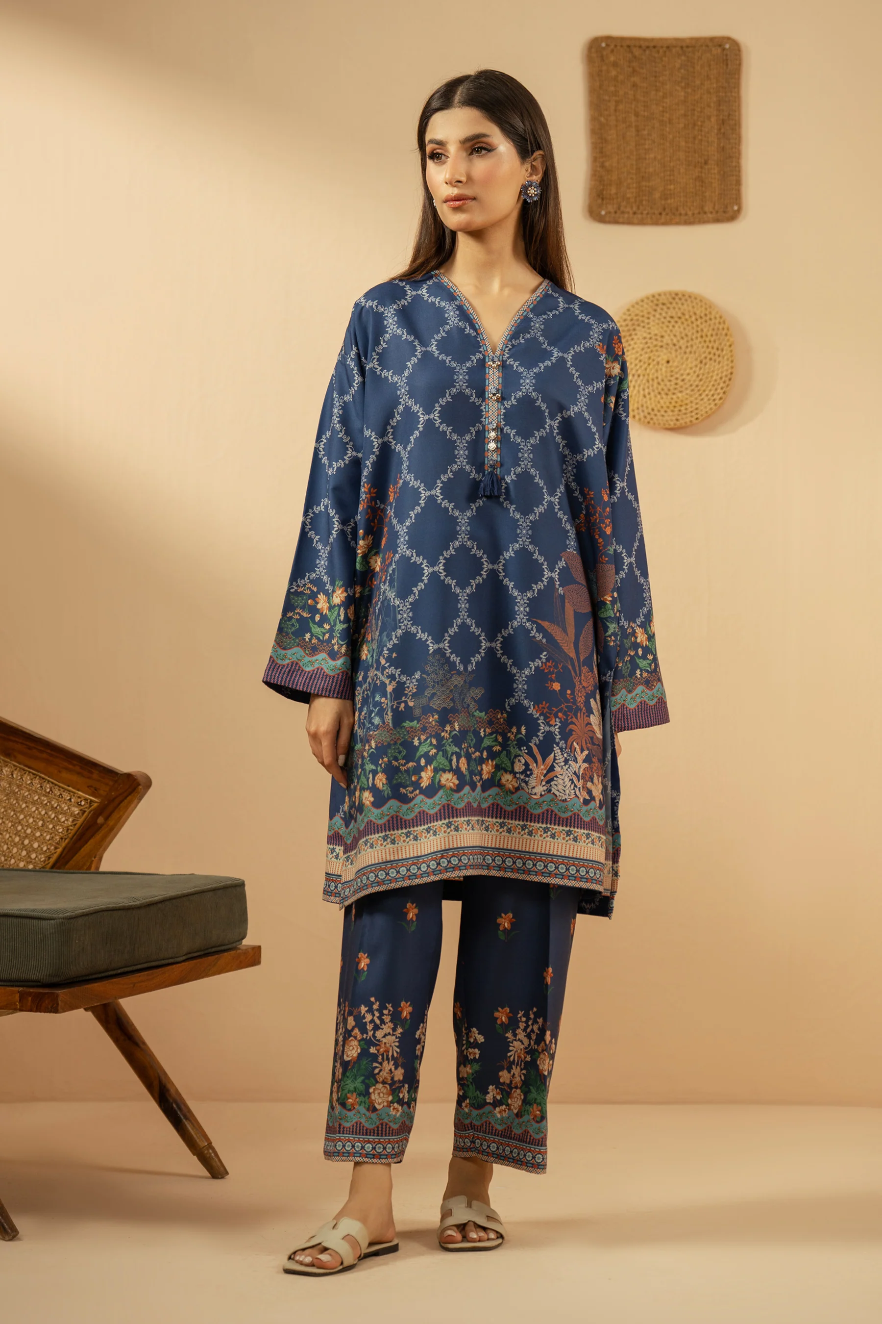 PRINTED POLY CAMBRIC STITCHED 2 PIECE SUIT - Image 5