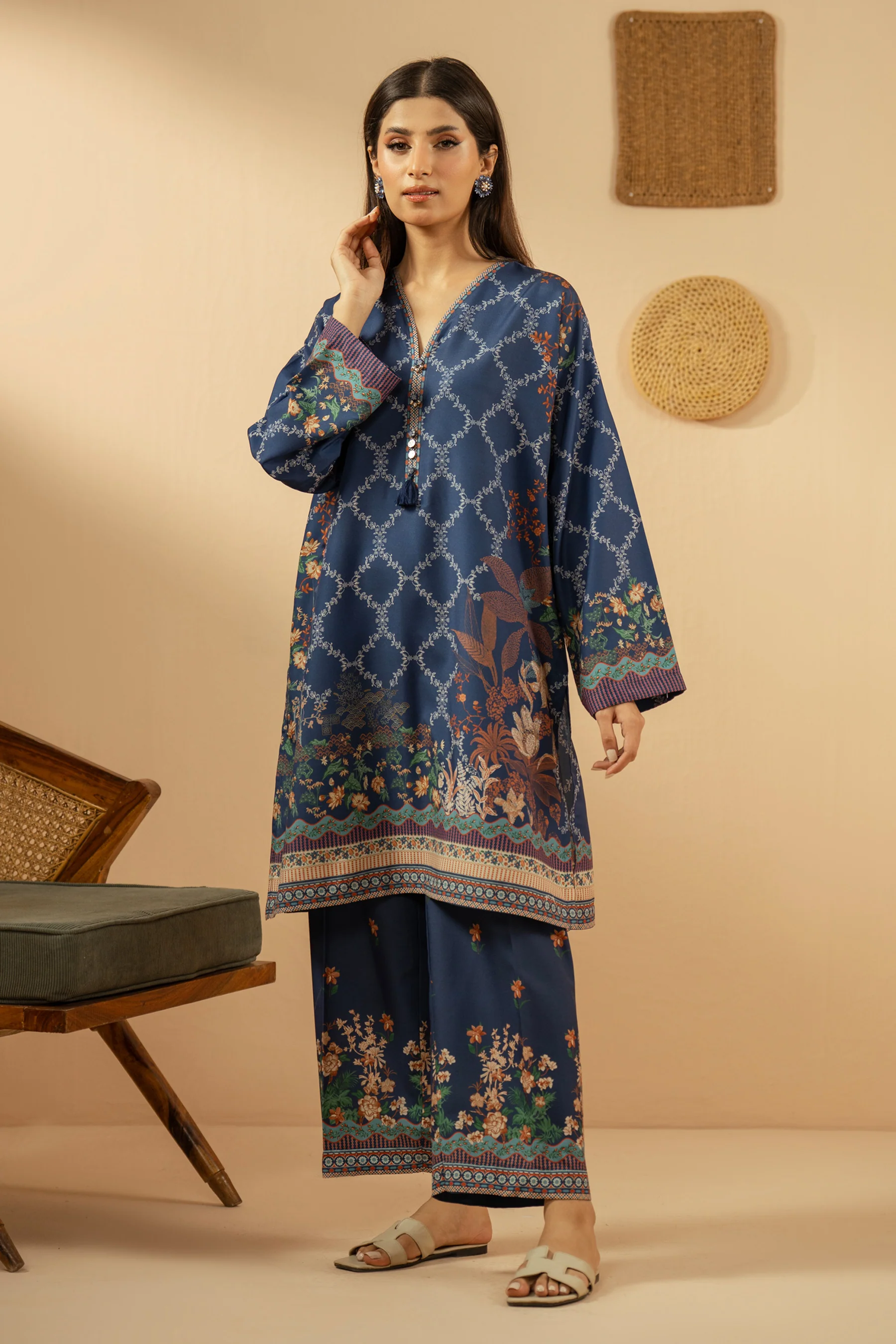 PRINTED POLY CAMBRIC STITCHED 2 PIECE SUIT - Image 6
