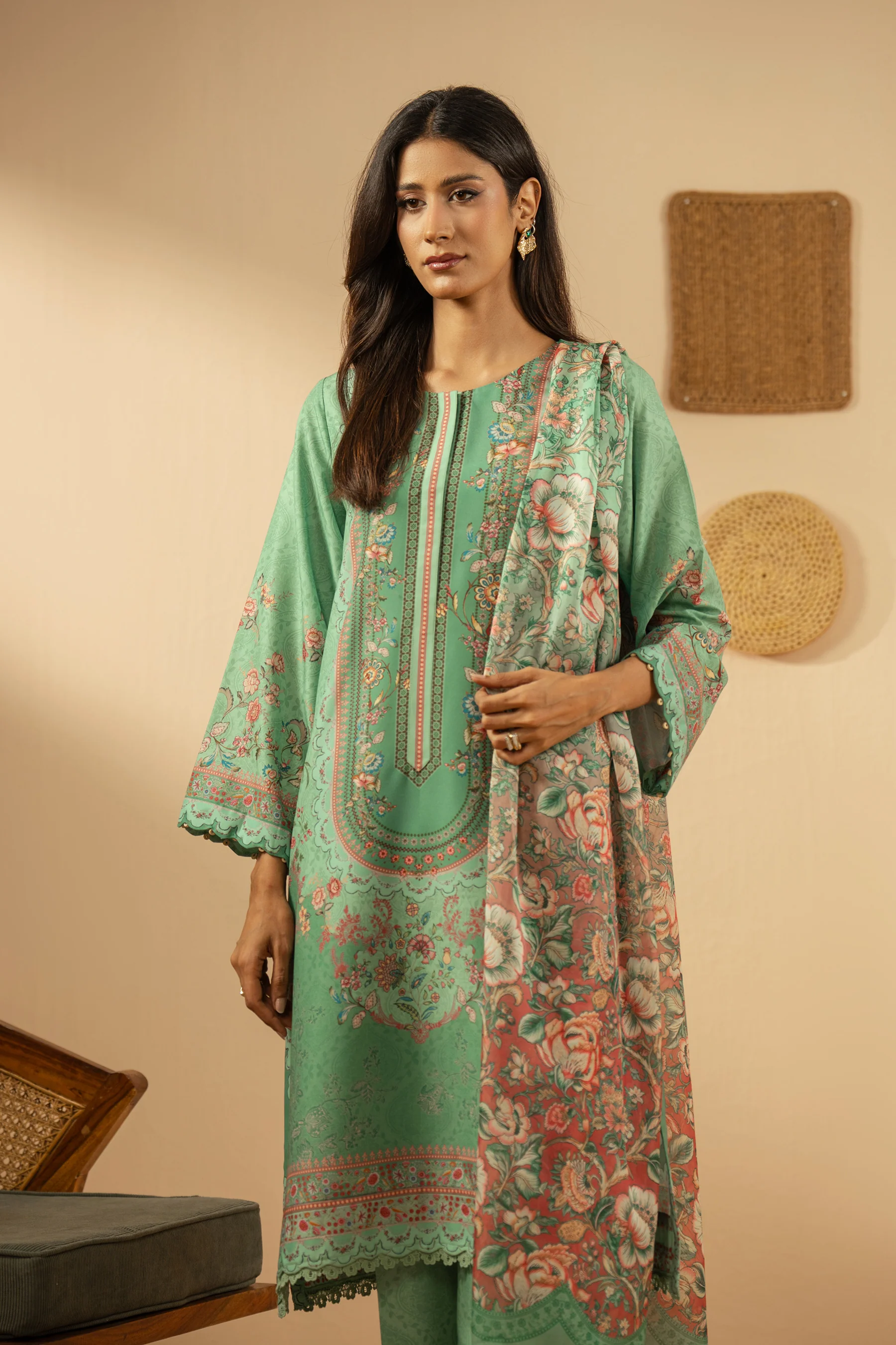 PRINTED POLY CAMBRIC STITCHED 3 PIECE SUIT - Image 6