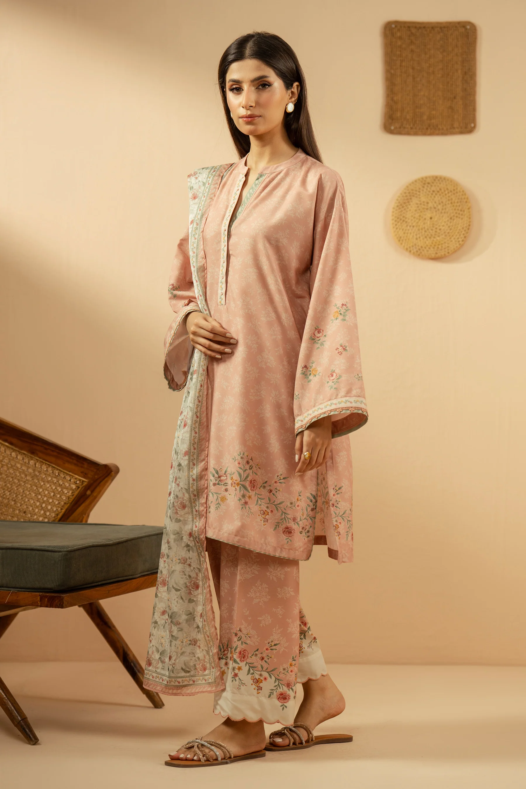 PRINTED POLY CAMBRIC STITCHED 3 PIECE SUIT - Image 3