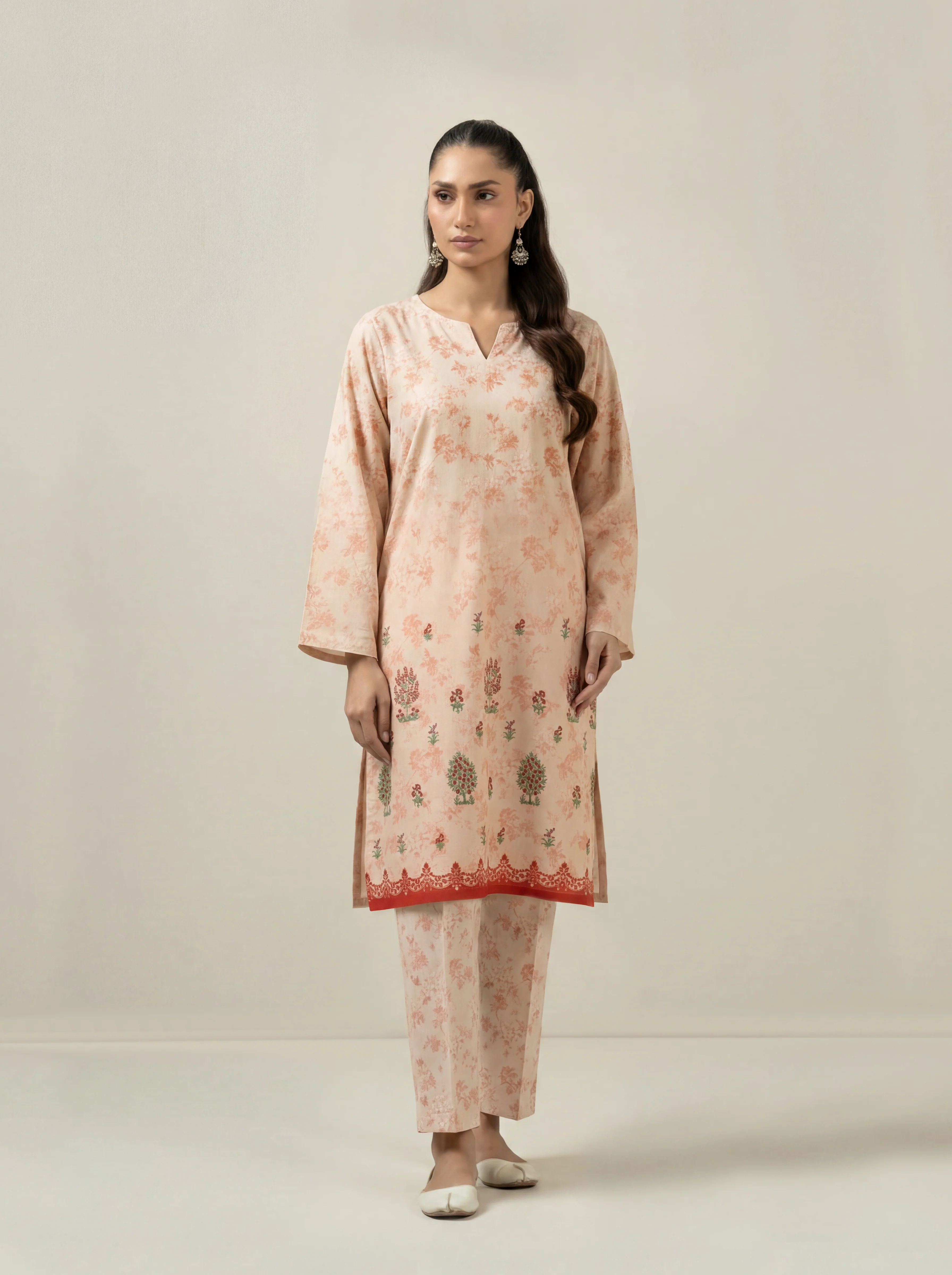 PRINTED RAW SILK UNSTITCHED SHIRT BOTTOM SUIT