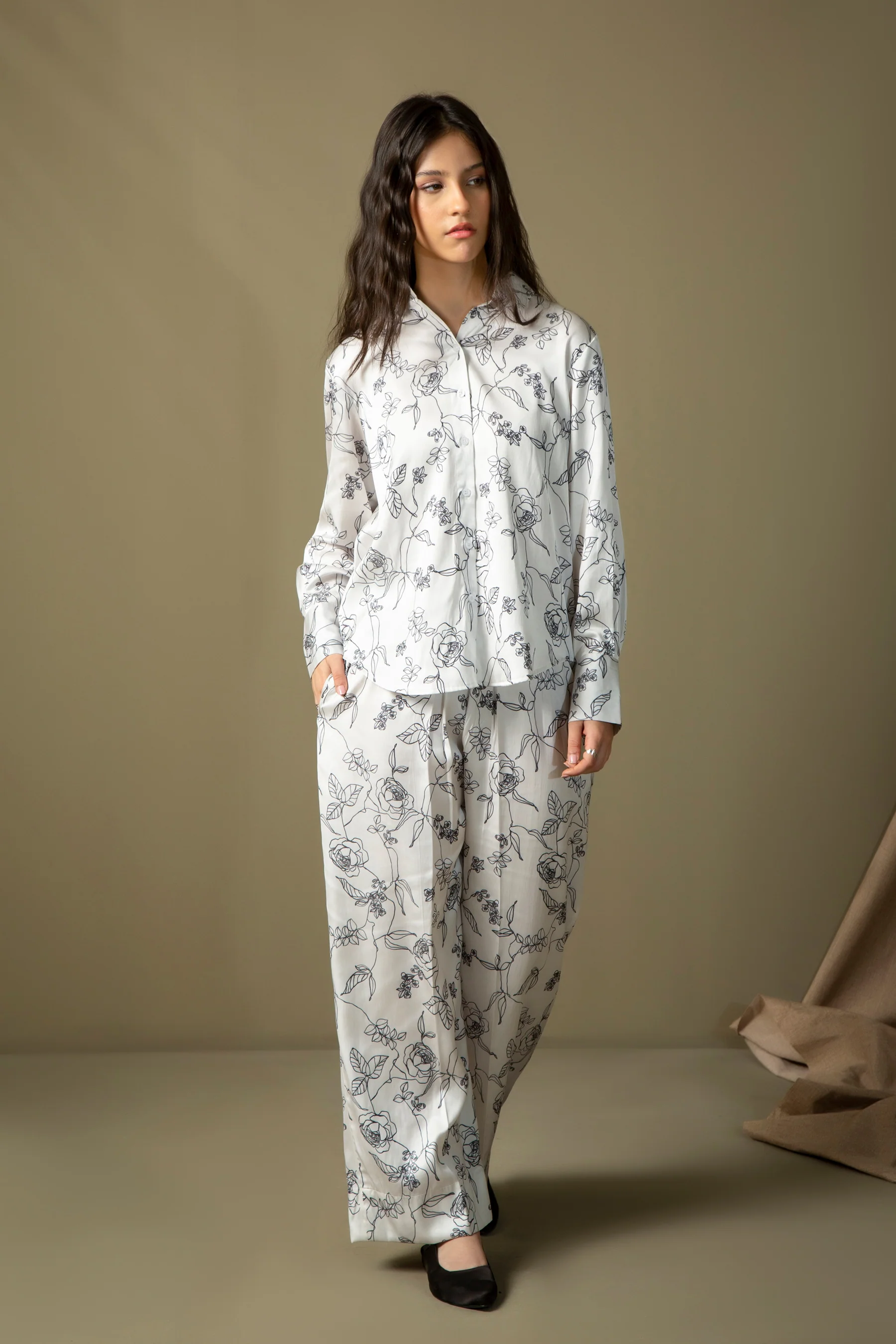 PRINTED SATIN SILK CO-ORD SET