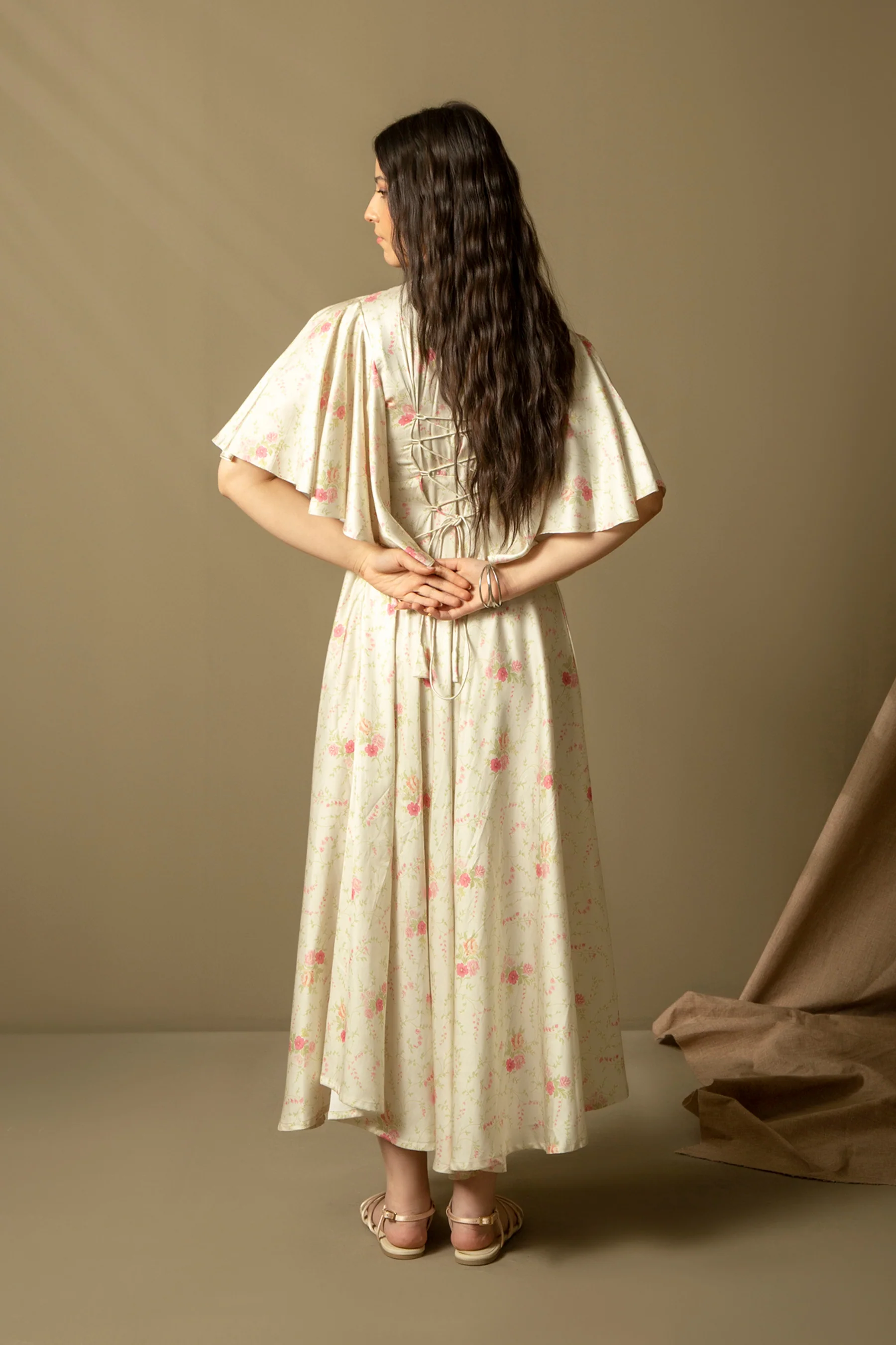 PRINTED SATIN SILK DRESS - Image 5