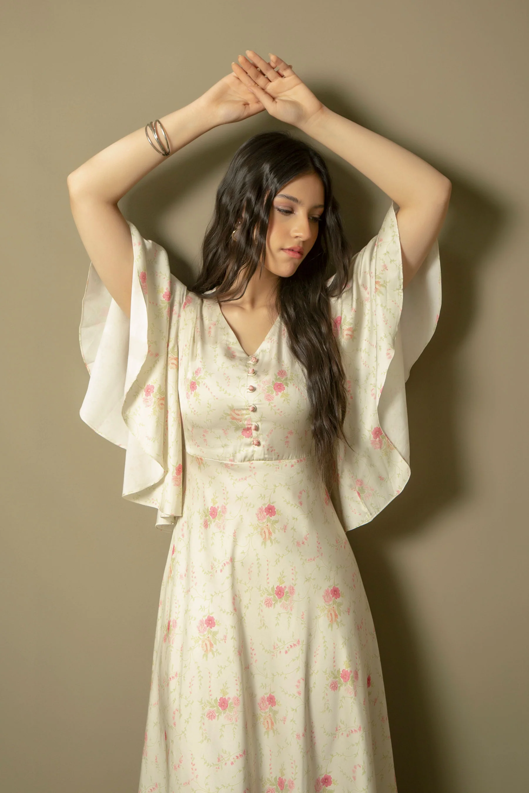 PRINTED SATIN SILK DRESS - Image 6