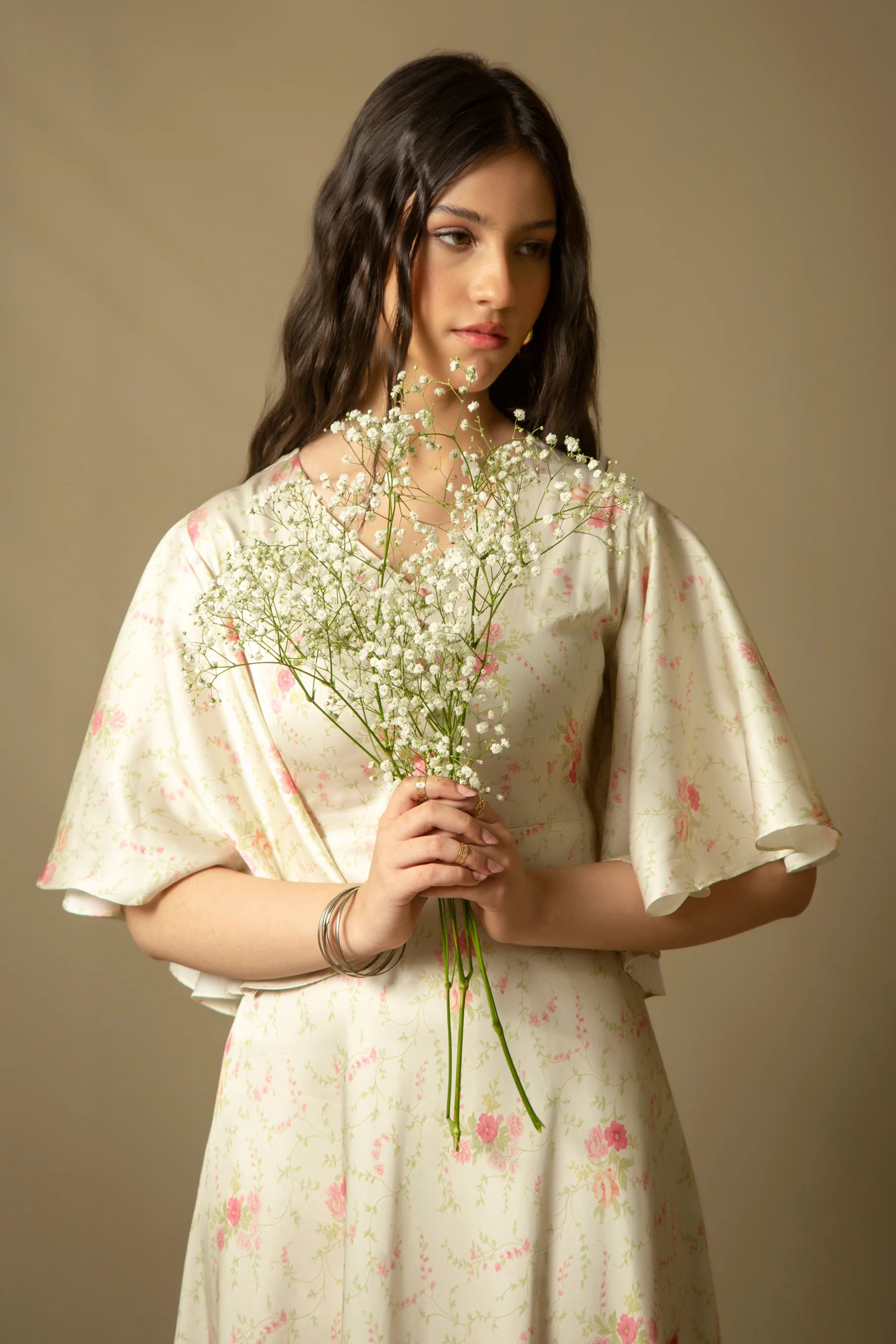 PRINTED SATIN SILK DRESS - Image 7