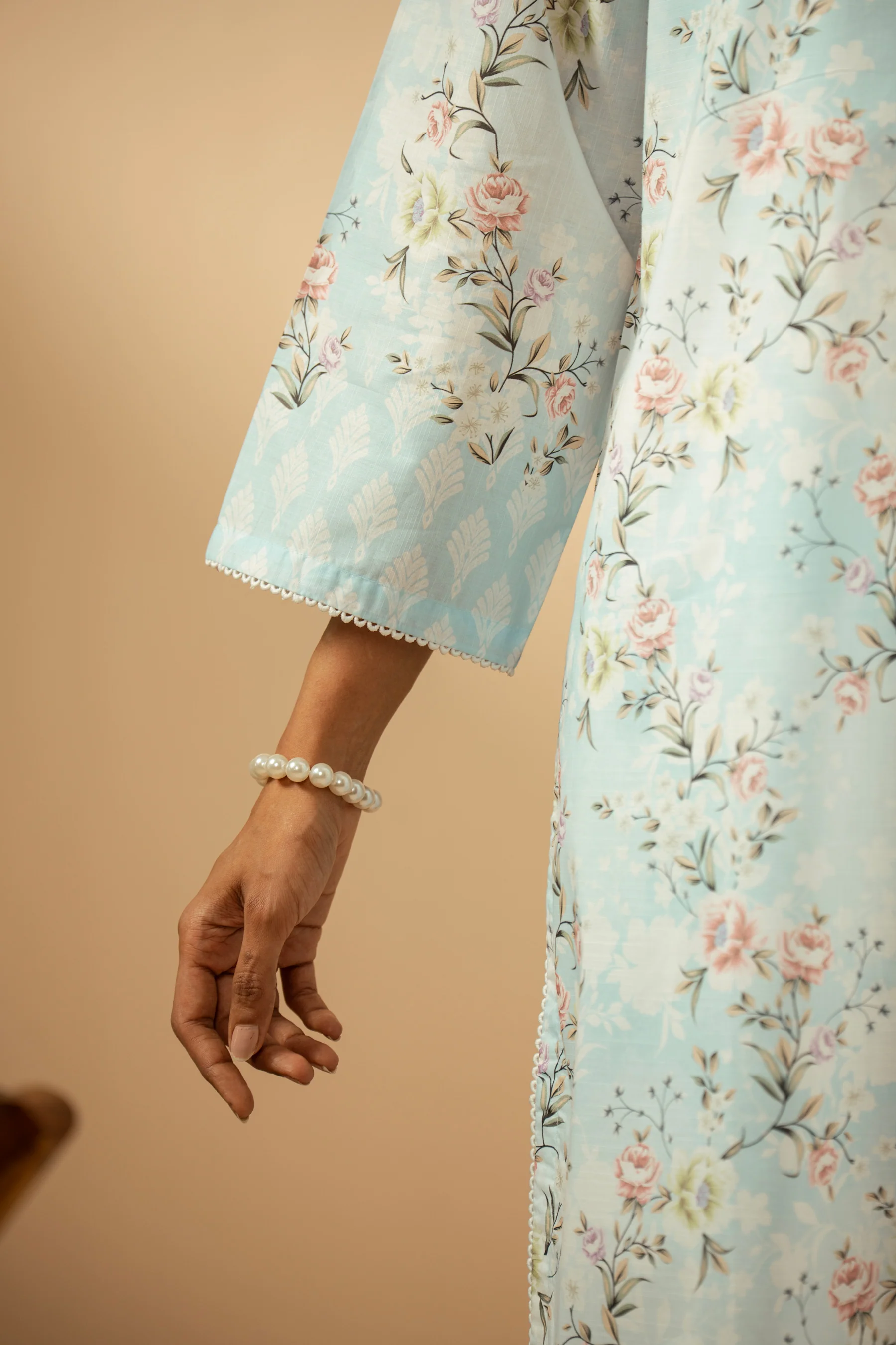 PRINTED SLUB LAWN STITCHED 3 PIECE SUIT - Image 6