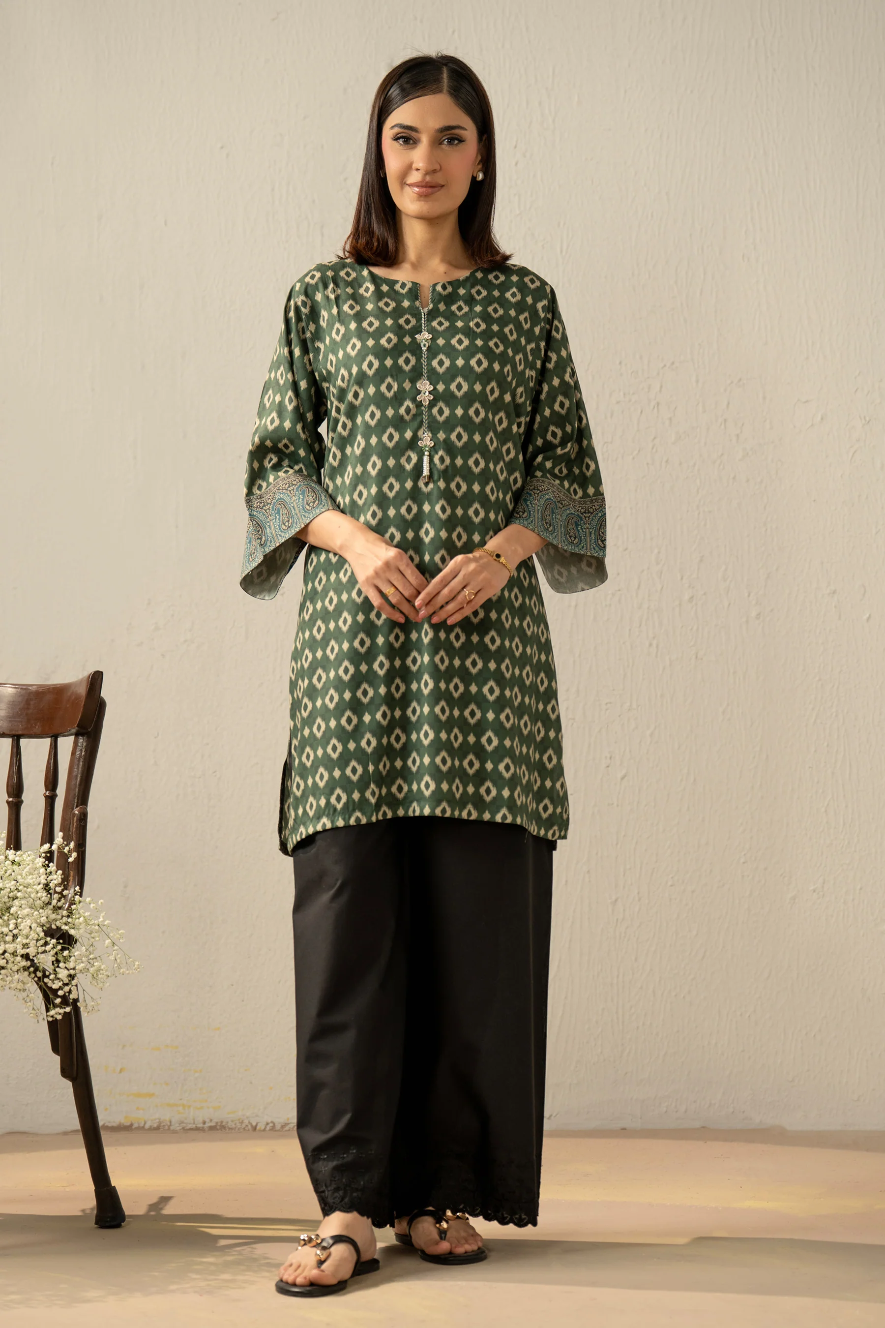 PRINTED VISCOSE STITCHED SHIRT