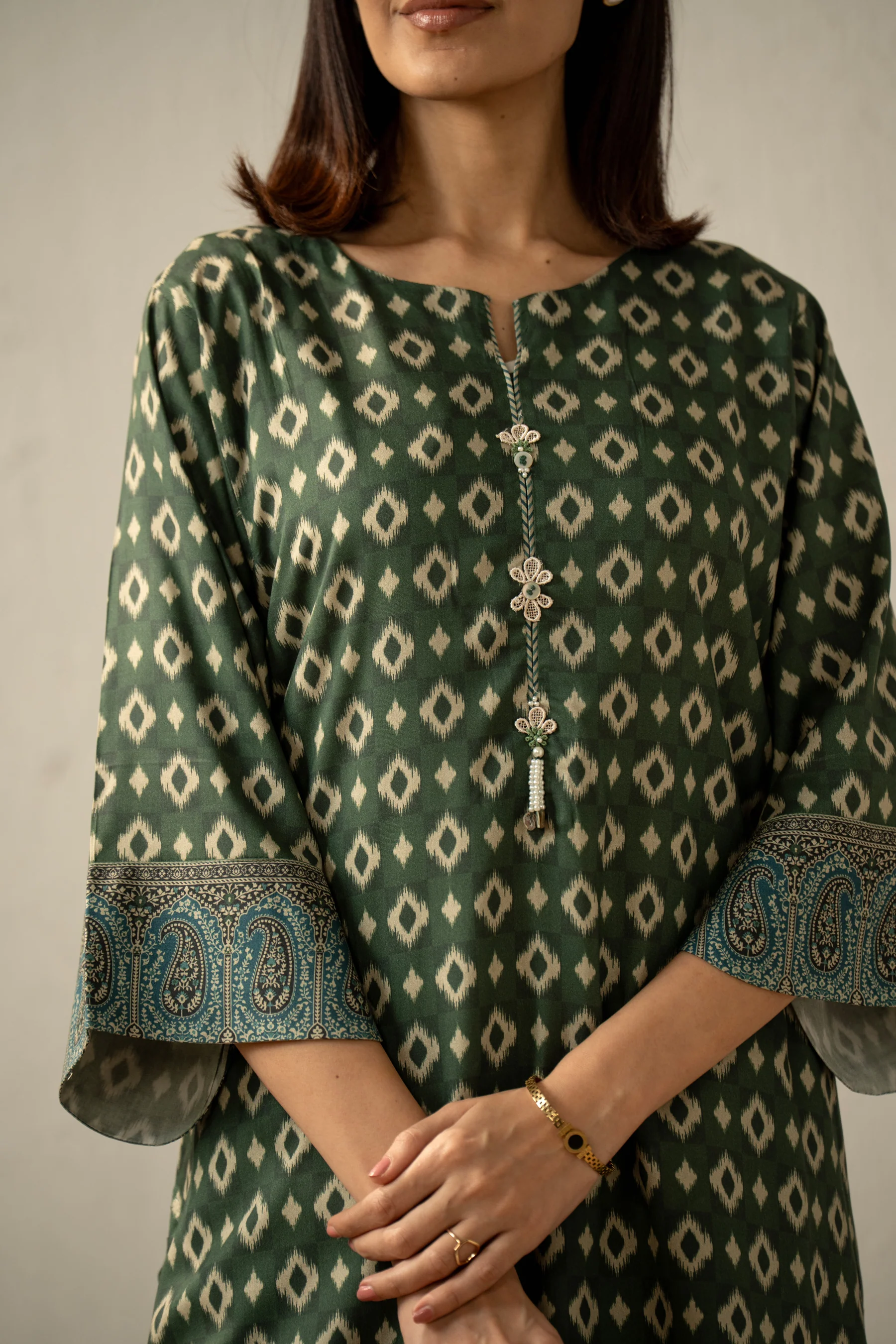 PRINTED VISCOSE STITCHED SHIRT - Image 2