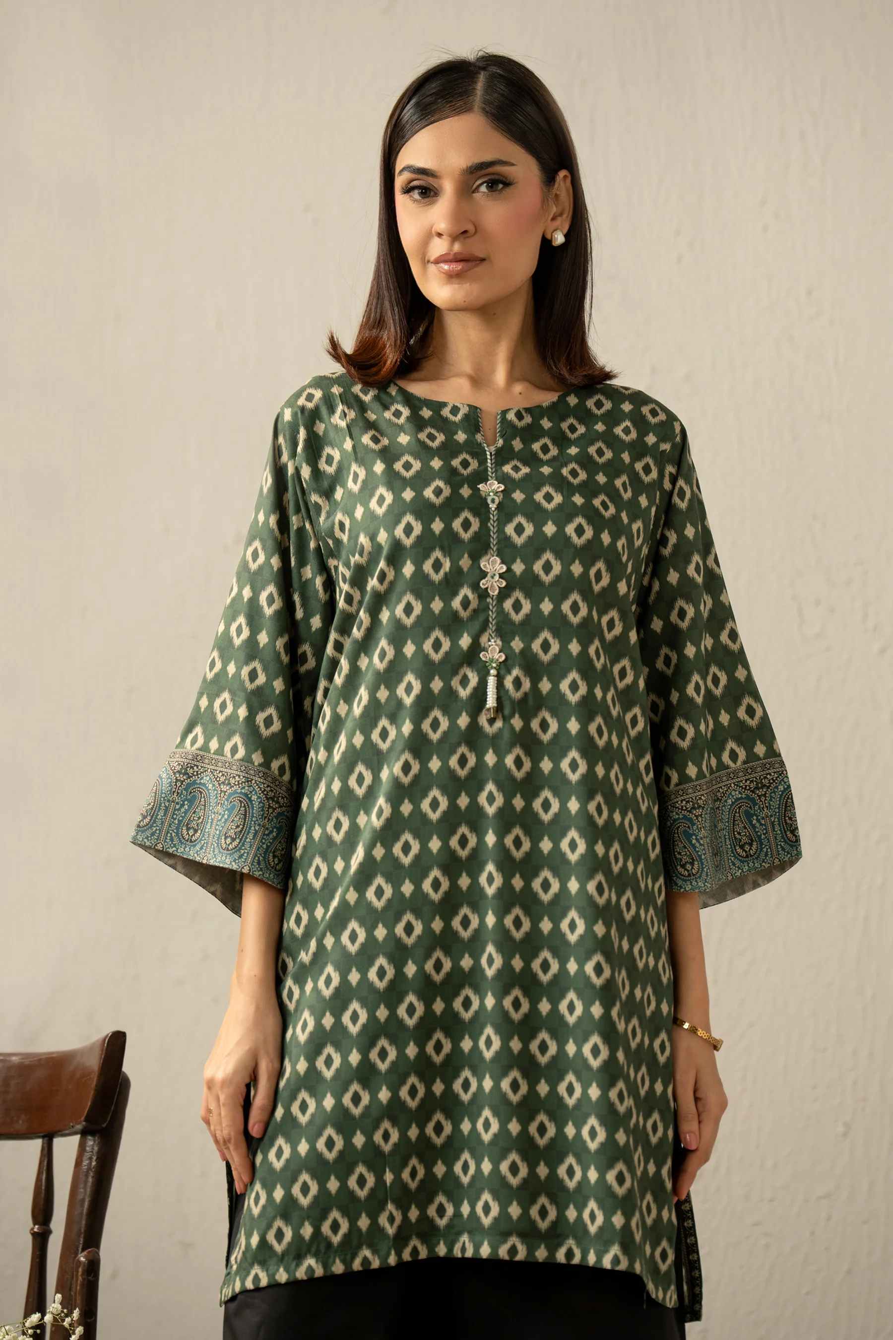 PRINTED VISCOSE STITCHED SHIRT - Image 6