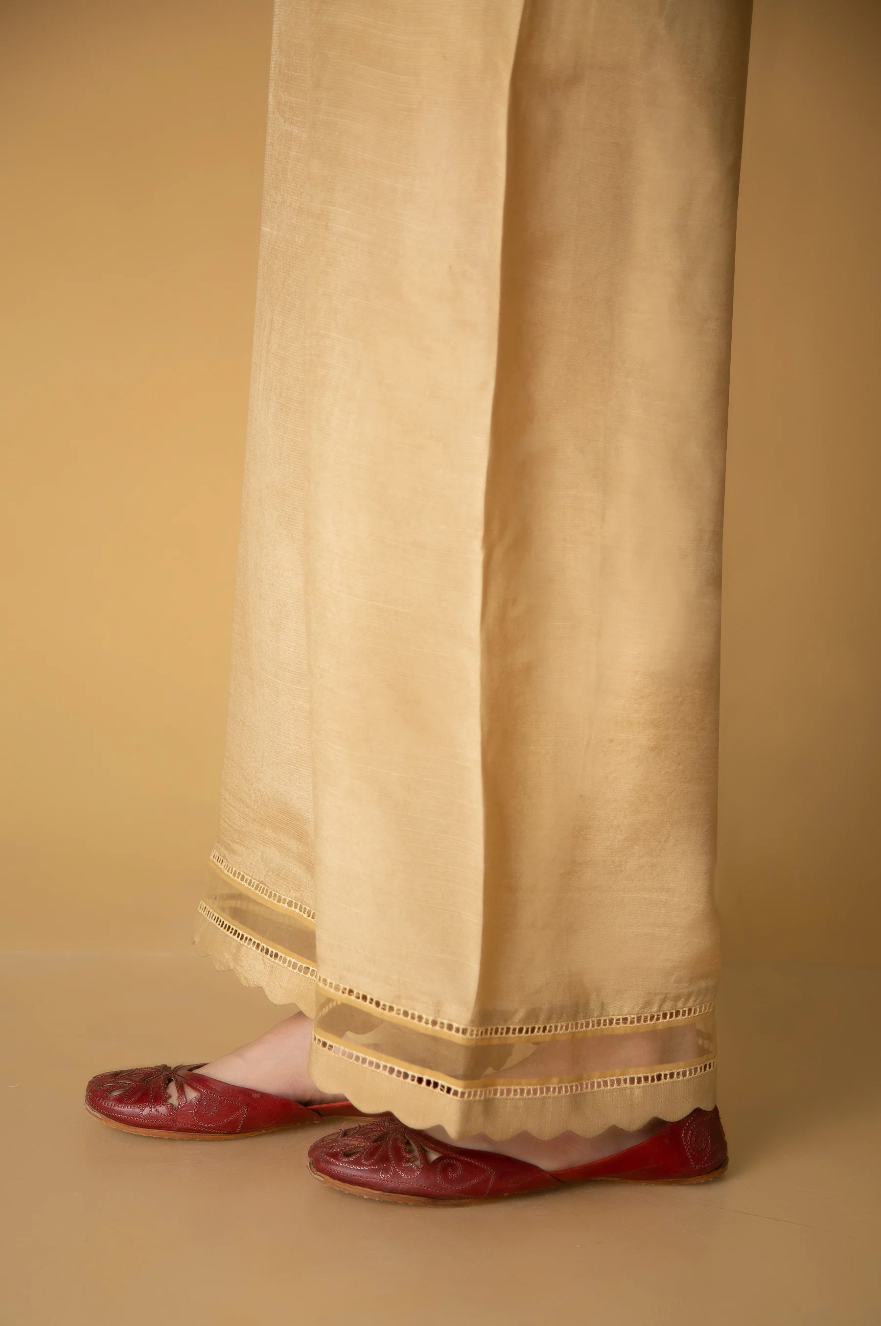 Stylized Rawsilk Cullotes - Gold - Image 3