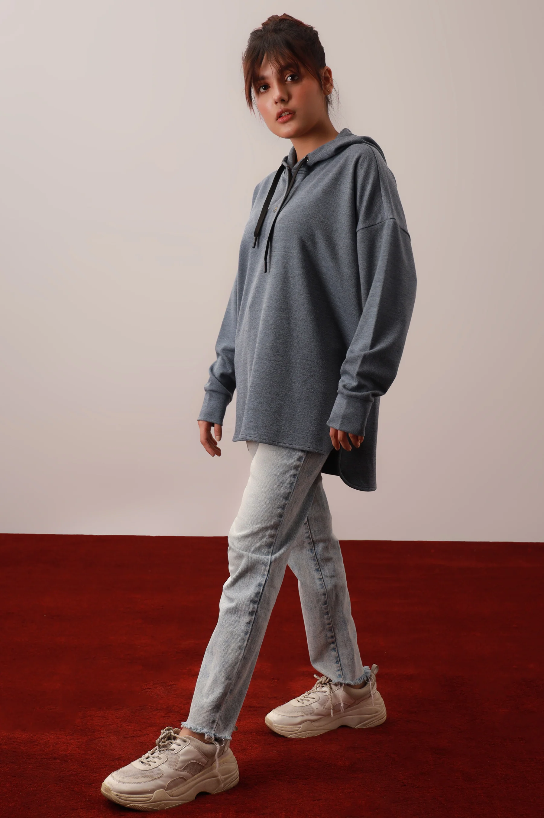 Pullover Hoodie - Light Blue - Image 3