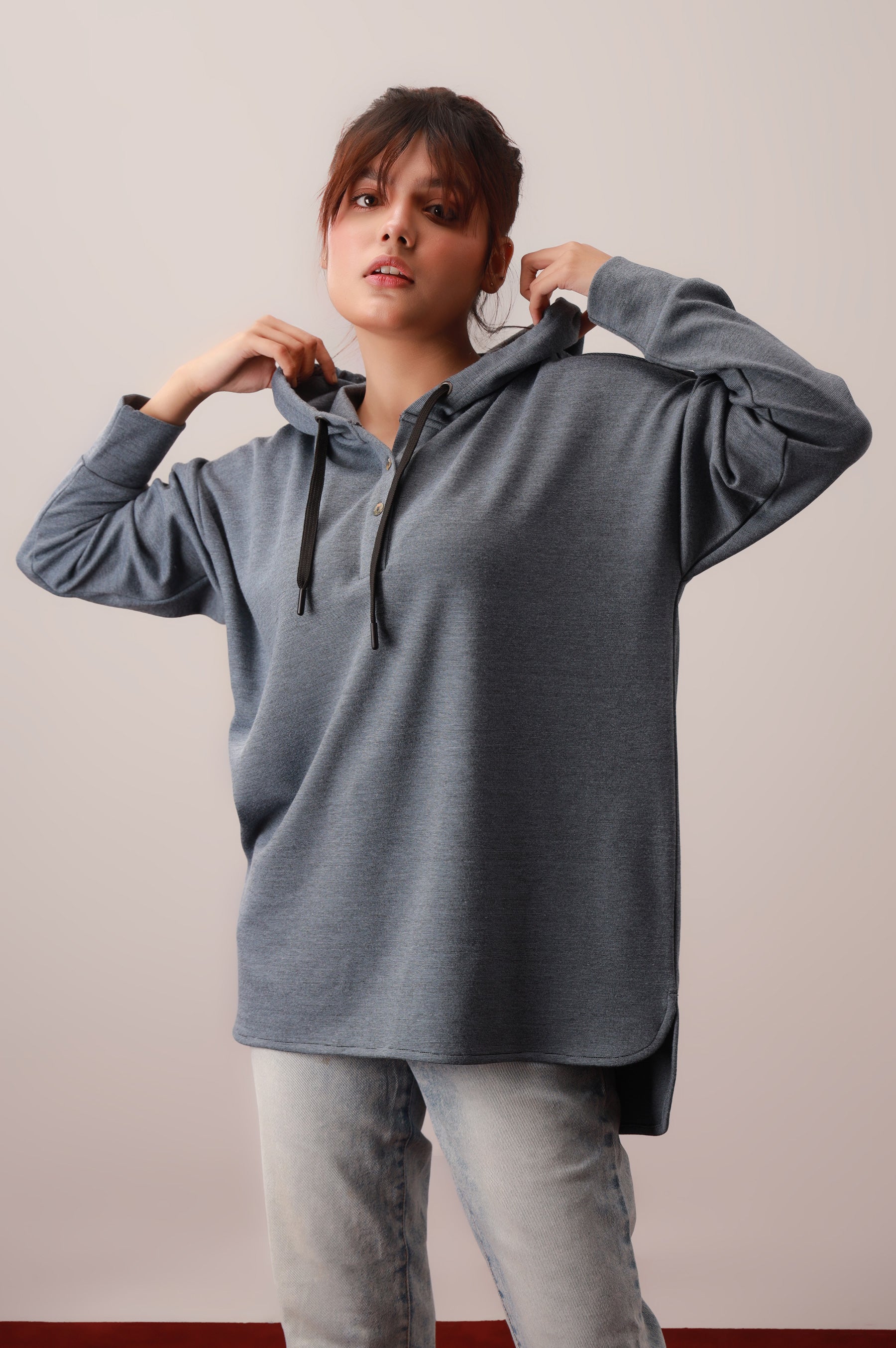 Pullover Hoodie - Light Blue - Image 4