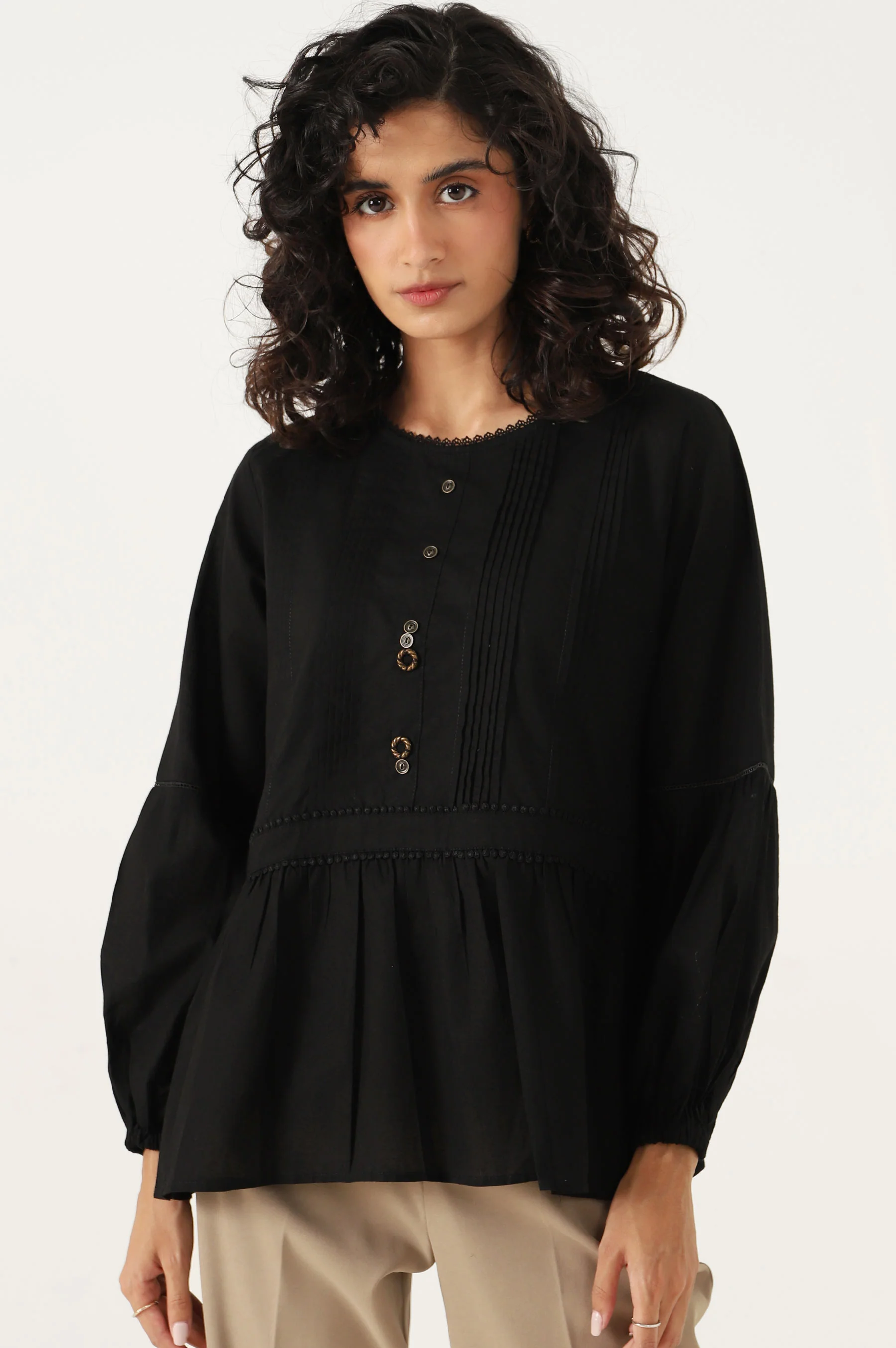 Stitched 1 Piece Cambric Top