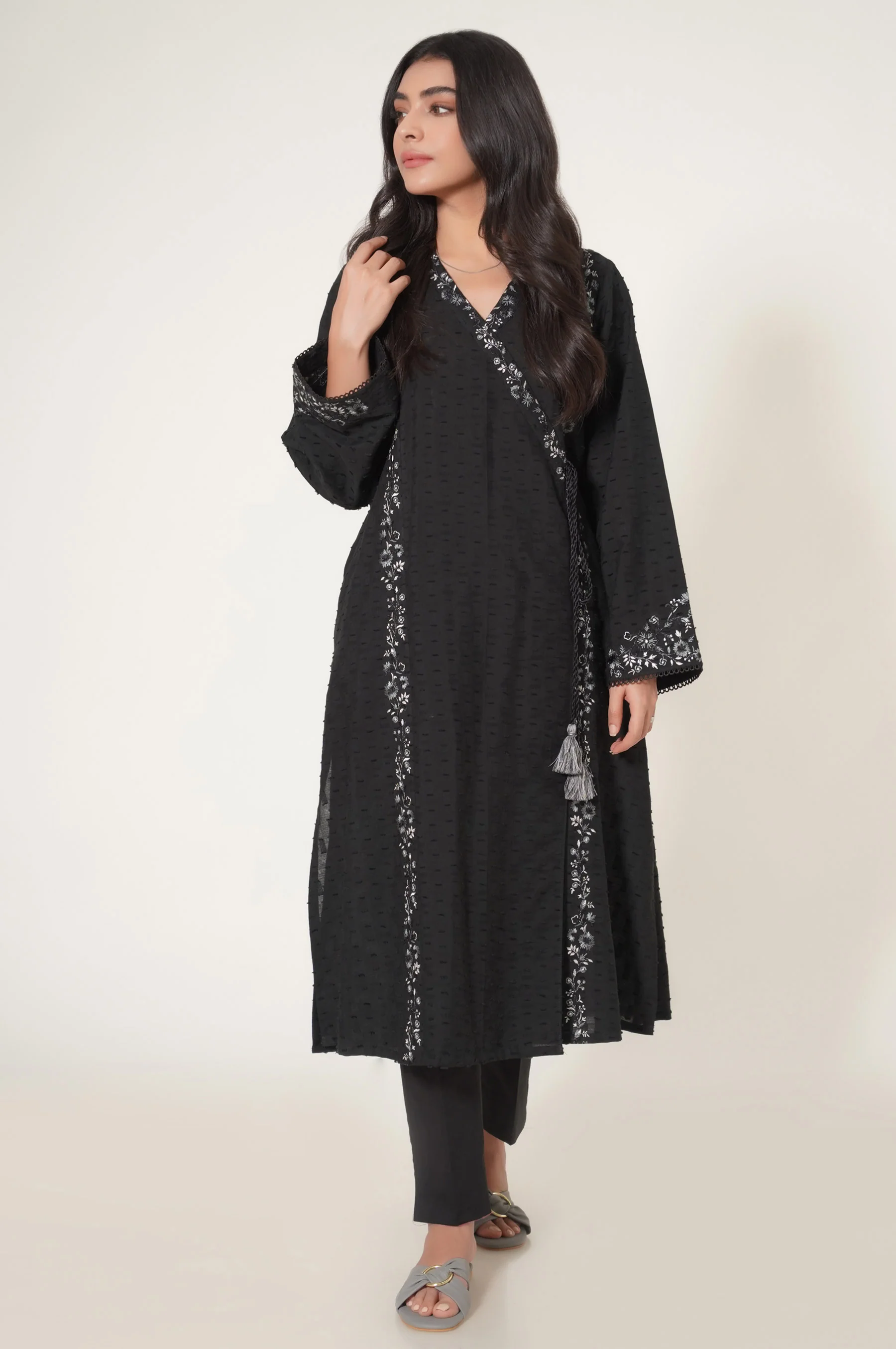 Stitched 1 Piece Brochia Jacquard Shirt - Image 2