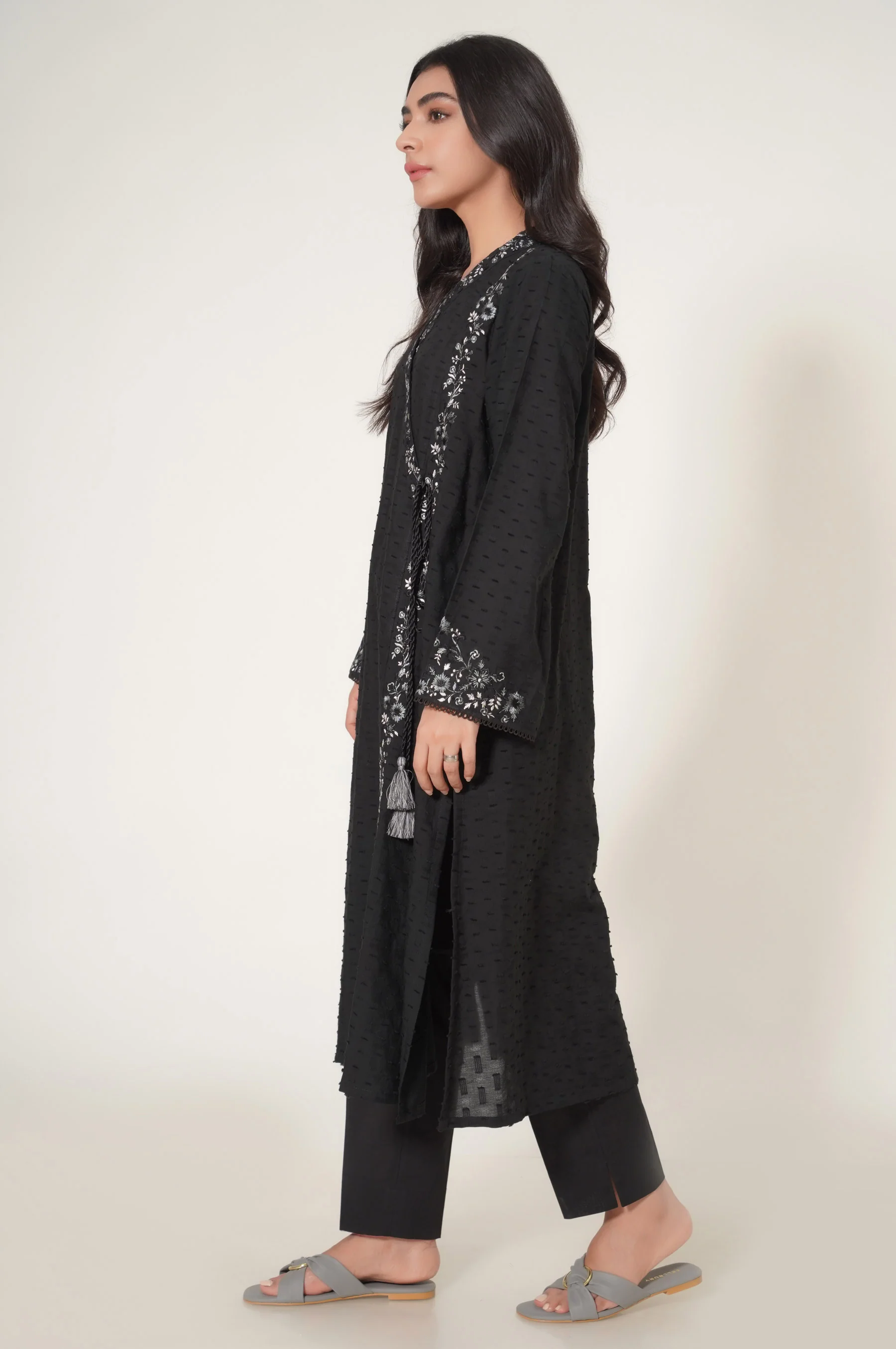 Stitched 1 Piece Brochia Jacquard Shirt - Image 4