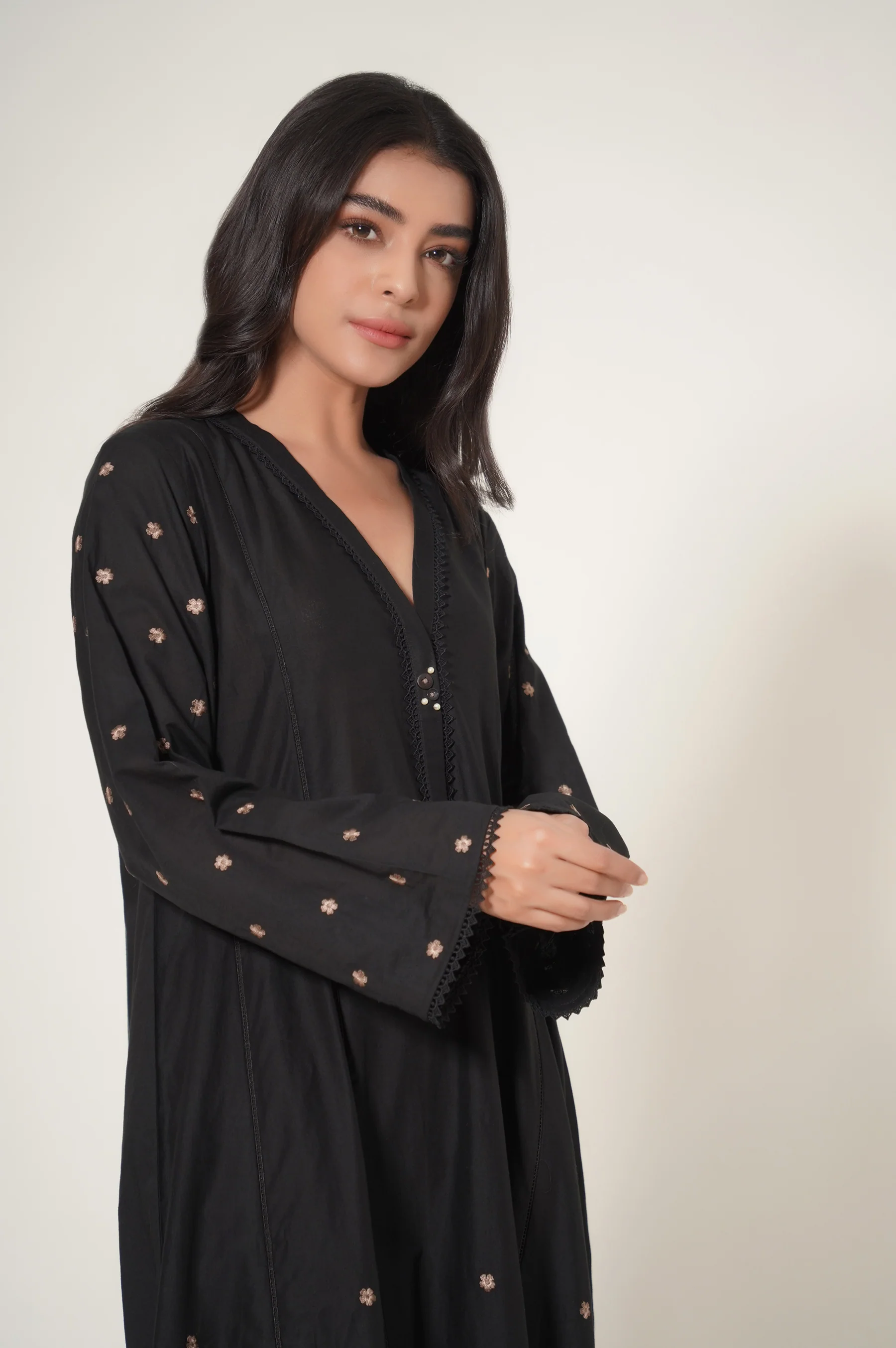 Stitched 1 Piece Cambric Embroidered Shirt - Image 2