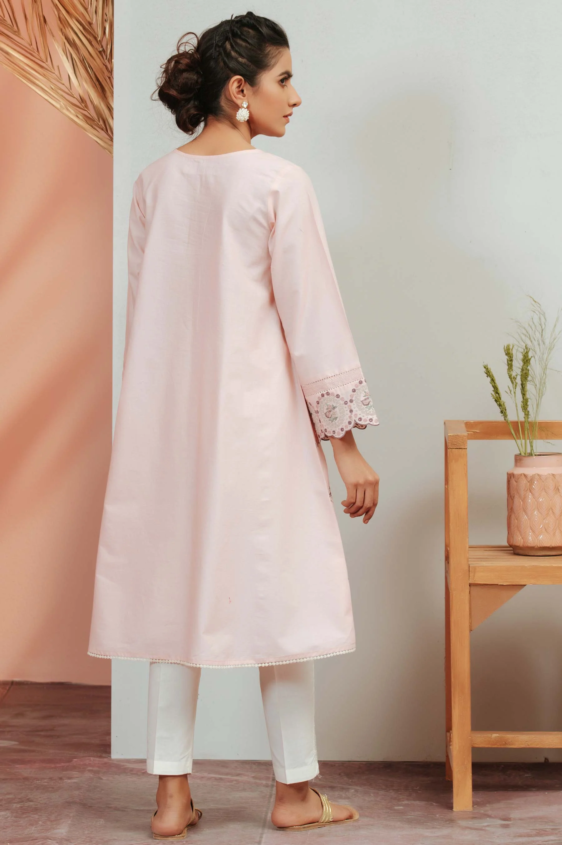 Stitched 1 Piece Cambric Embroidered Shirt - Image 3