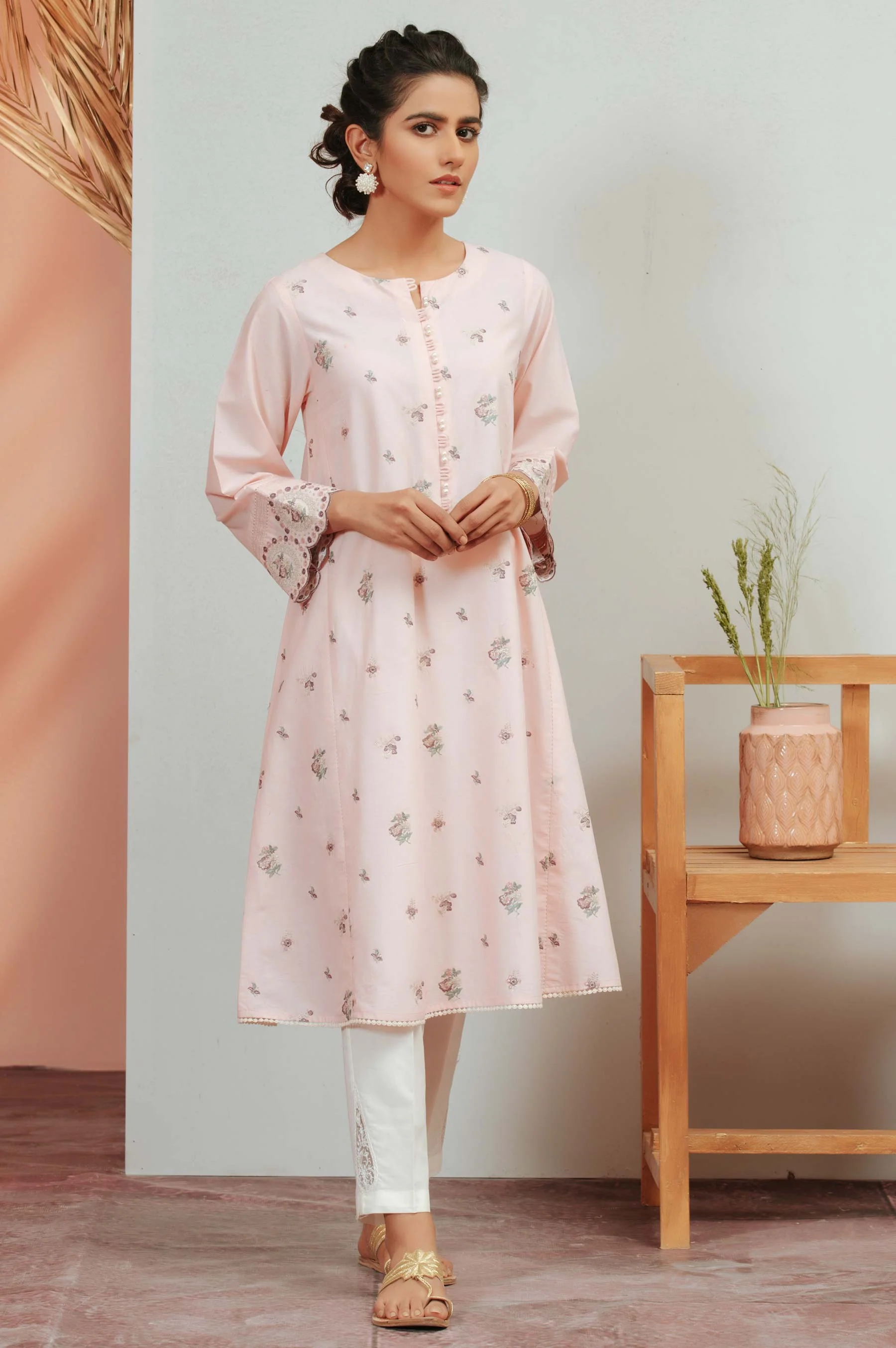 Stitched 1 Piece Cambric Embroidered Shirt - Image 4