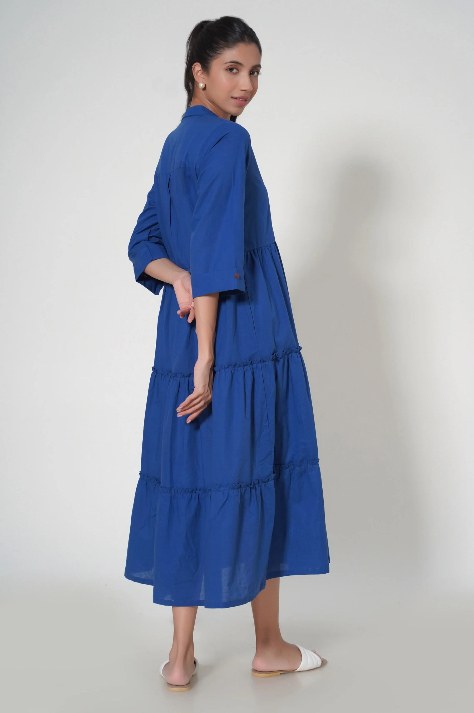 Stitched 1 Piece Cambric Long Dress - Image 4