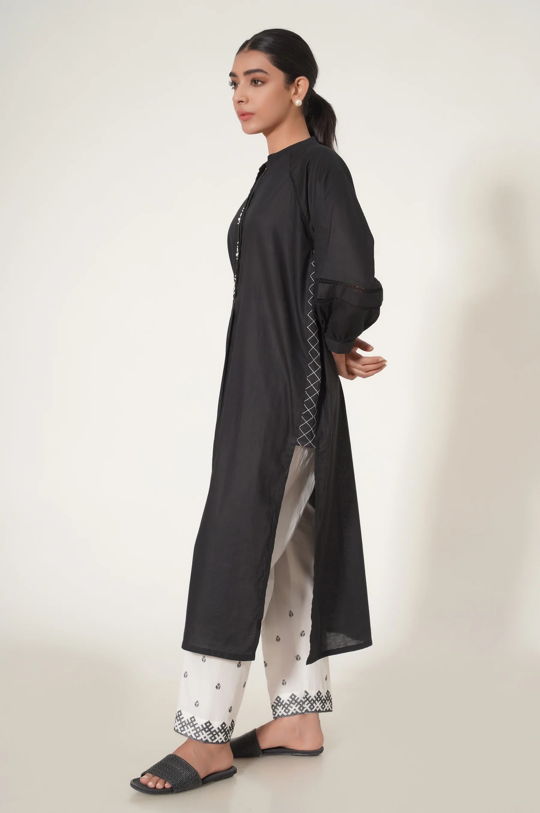 Stitched 1 Piece Cambric Embroidered Shirt - Image 3