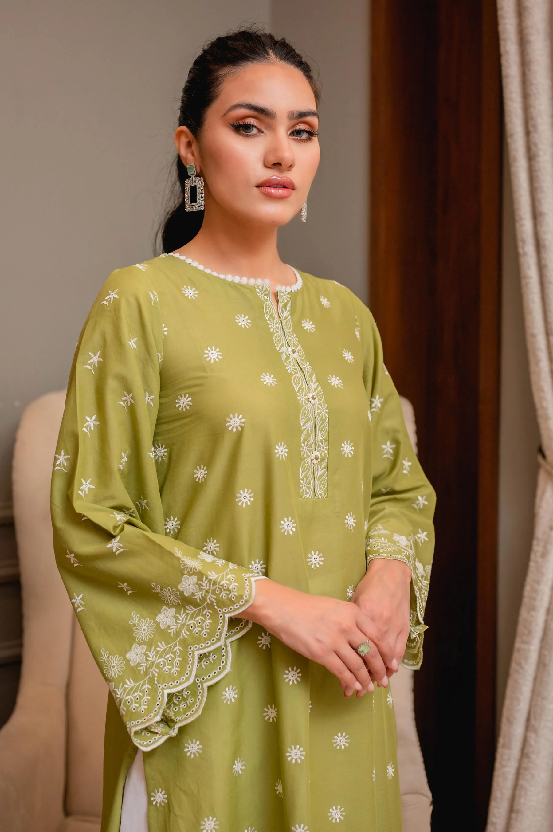 Stitched 1 Piece Chikankari Lawn Shirt - Image 3