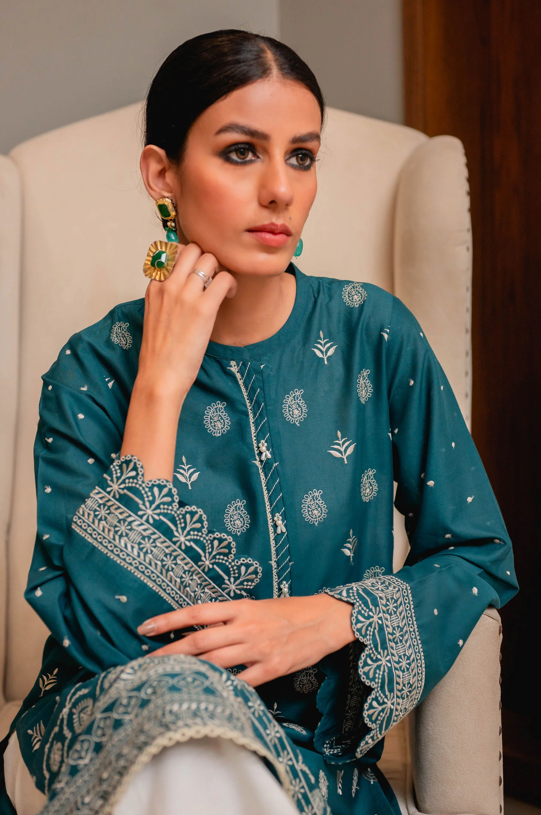 Stitched 1 Piece Chikankari Lawn Shirt - Image 5