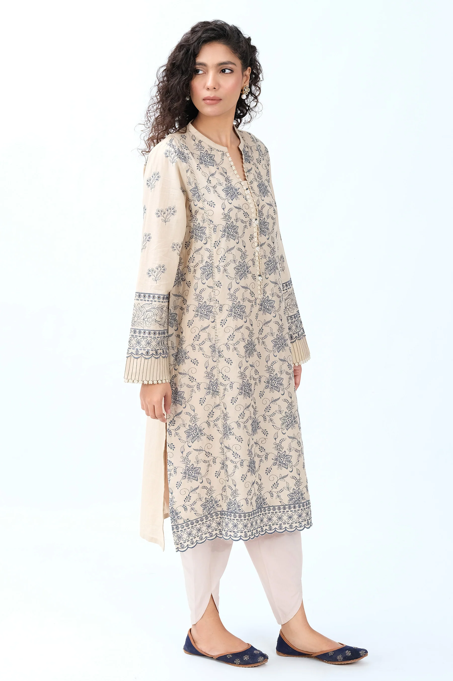 Stitched 1 Piece Chikankari Lawn Shirt - Image 3