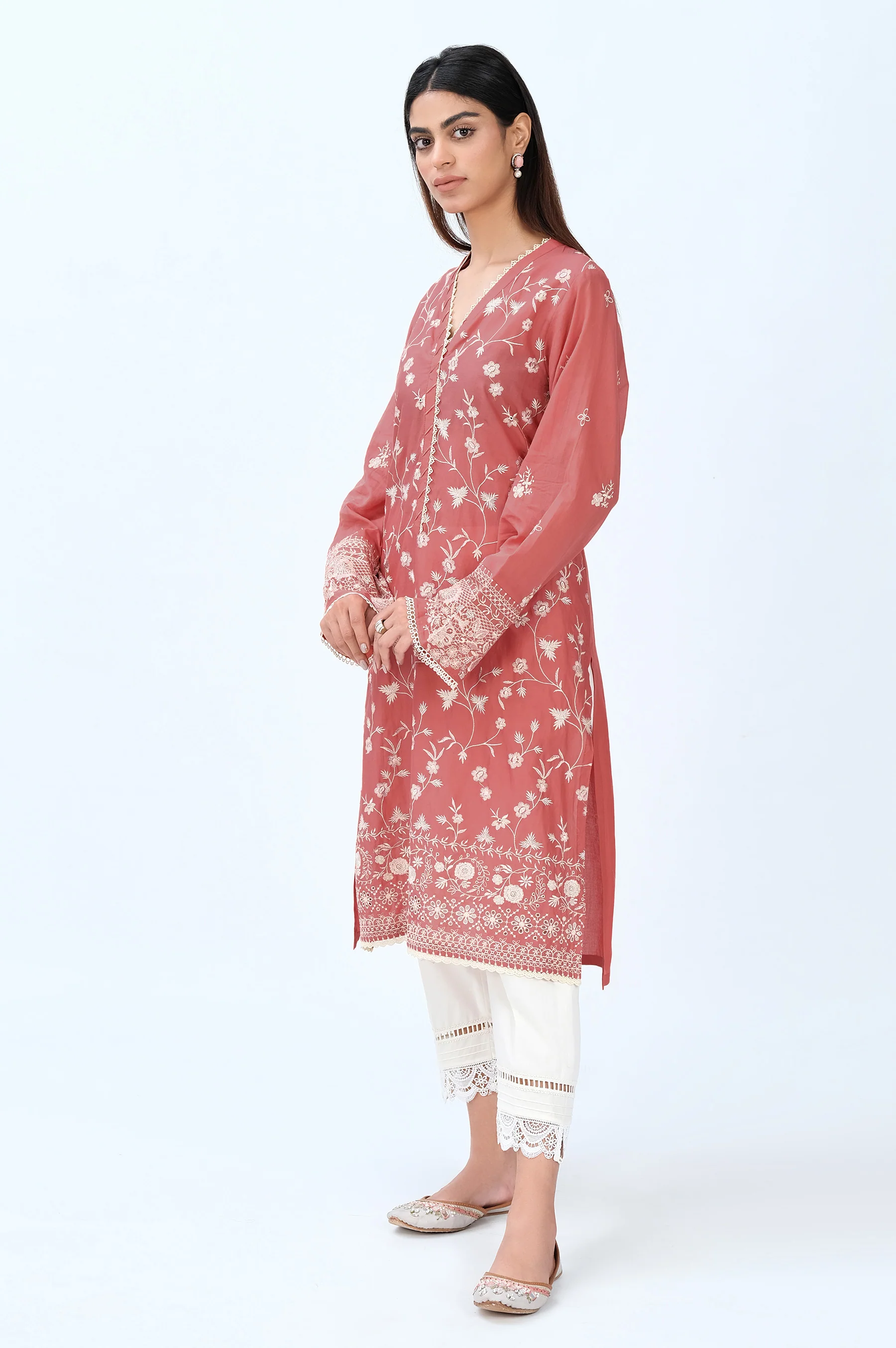 Stitched 1 Piece Chikankari Lawn Shirt - Image 2