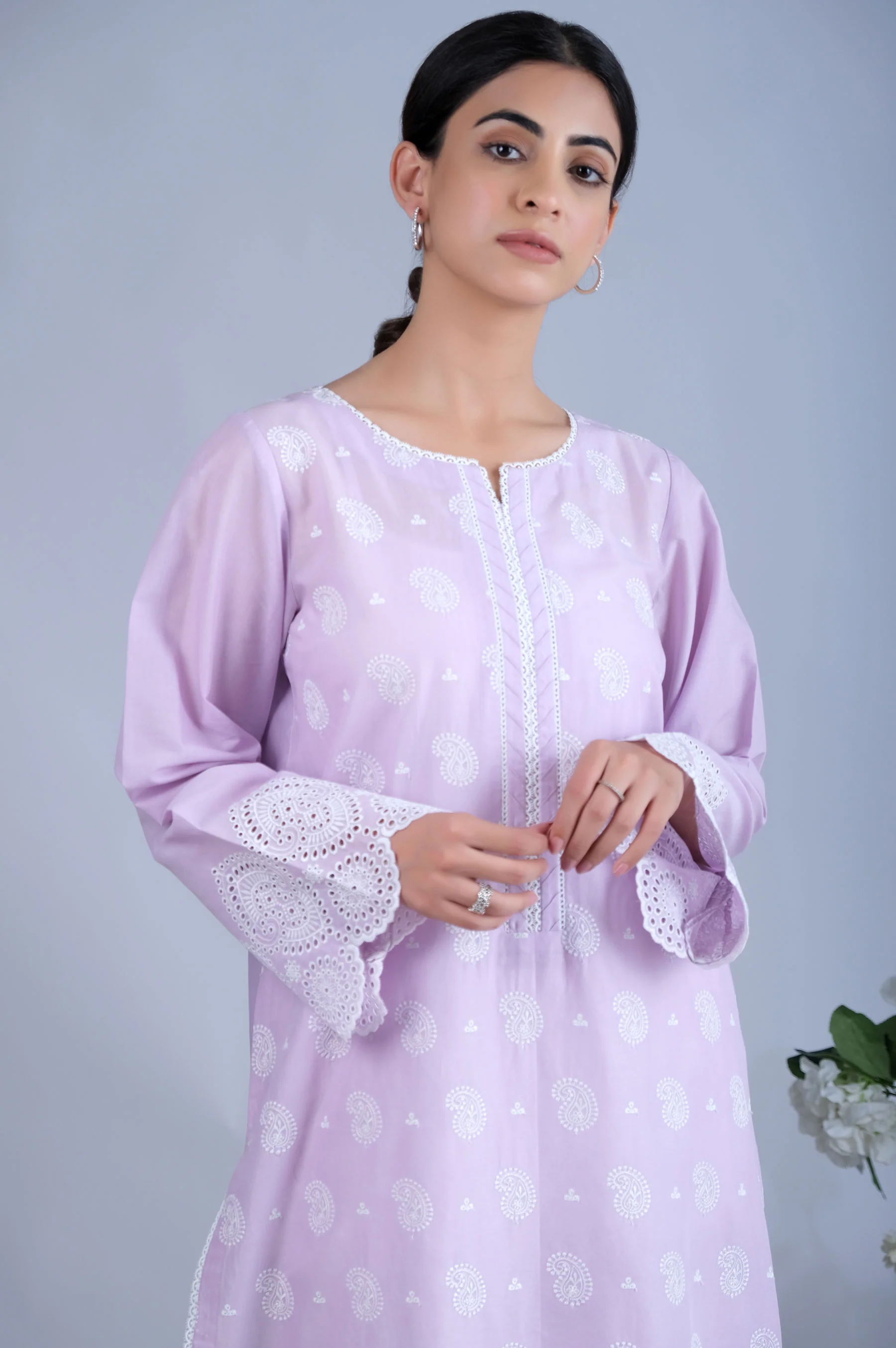 Stitched 1 Piece Chikankari Shirt - Image 3