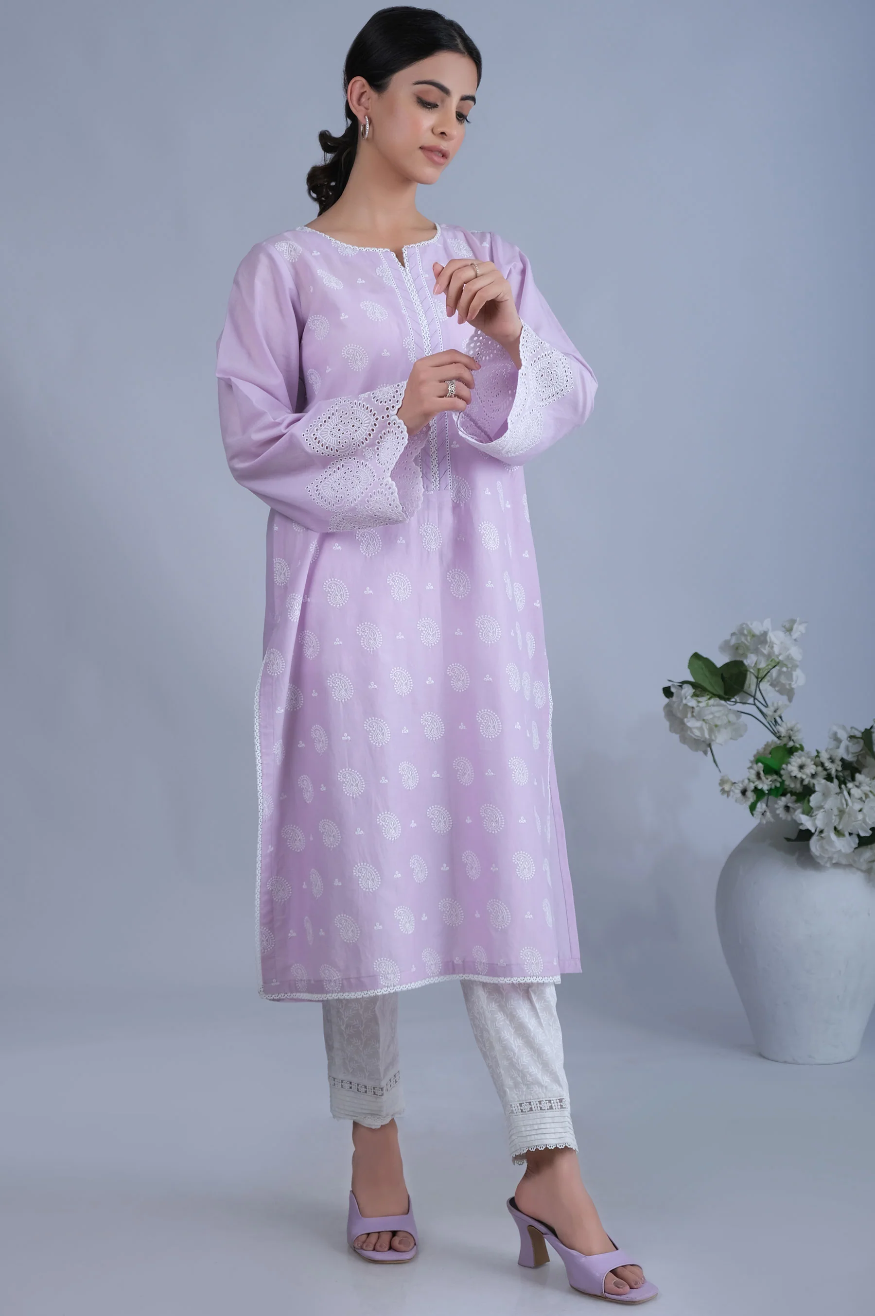 Stitched 1 Piece Chikankari Shirt - Image 4
