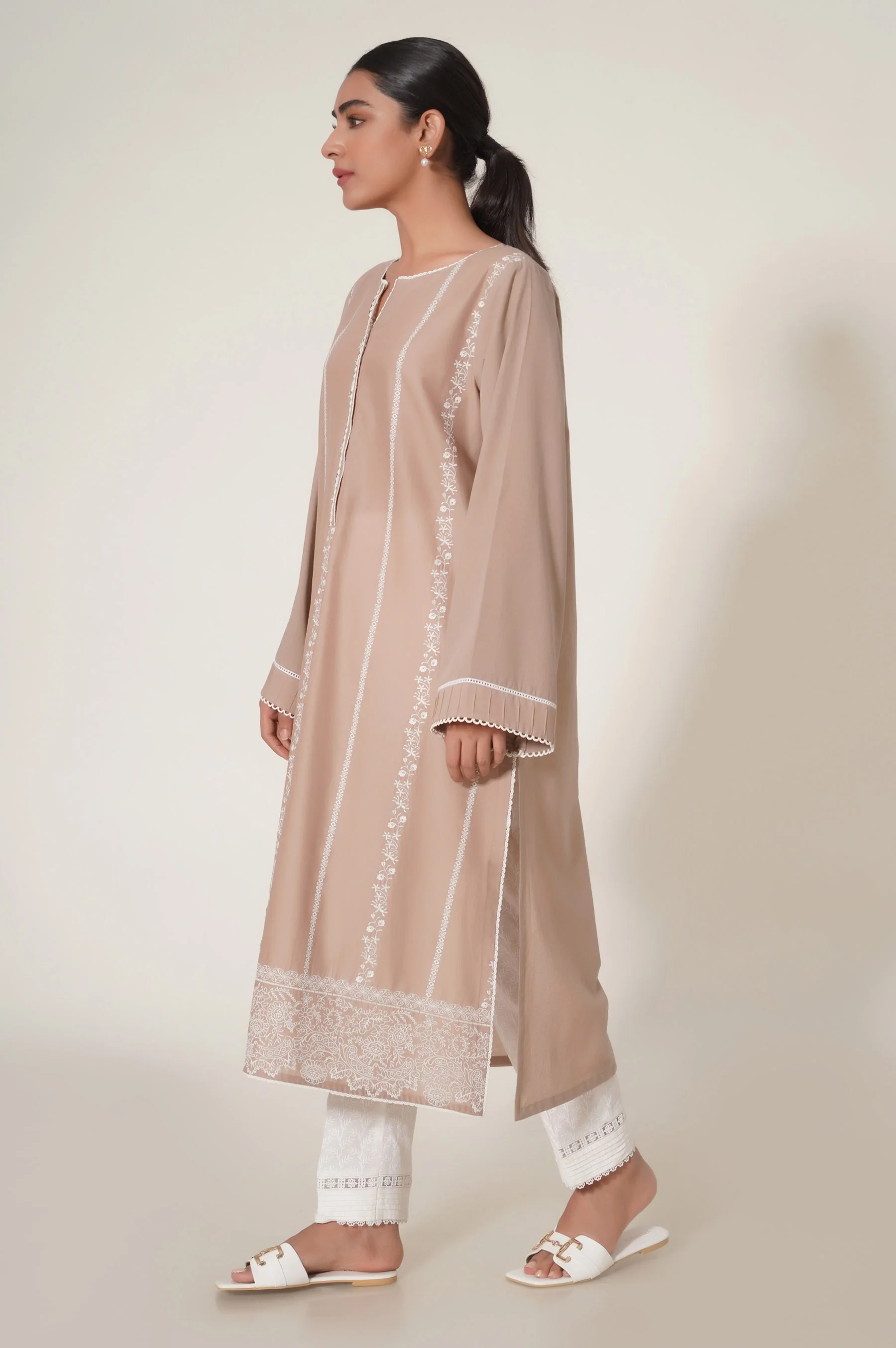 Stitched 1 Piece Chikankari Shirt - Image 3
