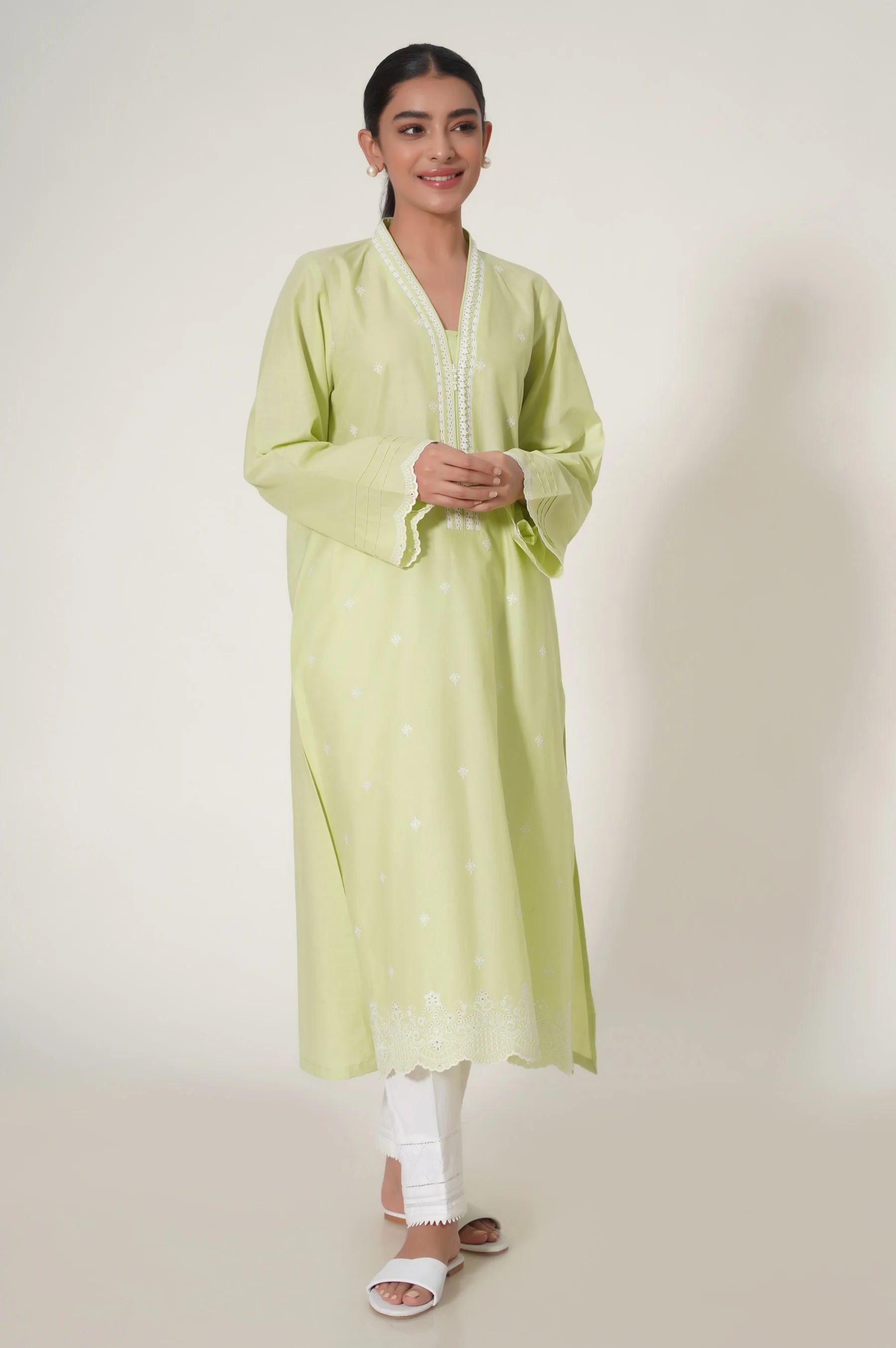 Stitched 1 Piece Embroidered Chikankari Shirt - Image 2