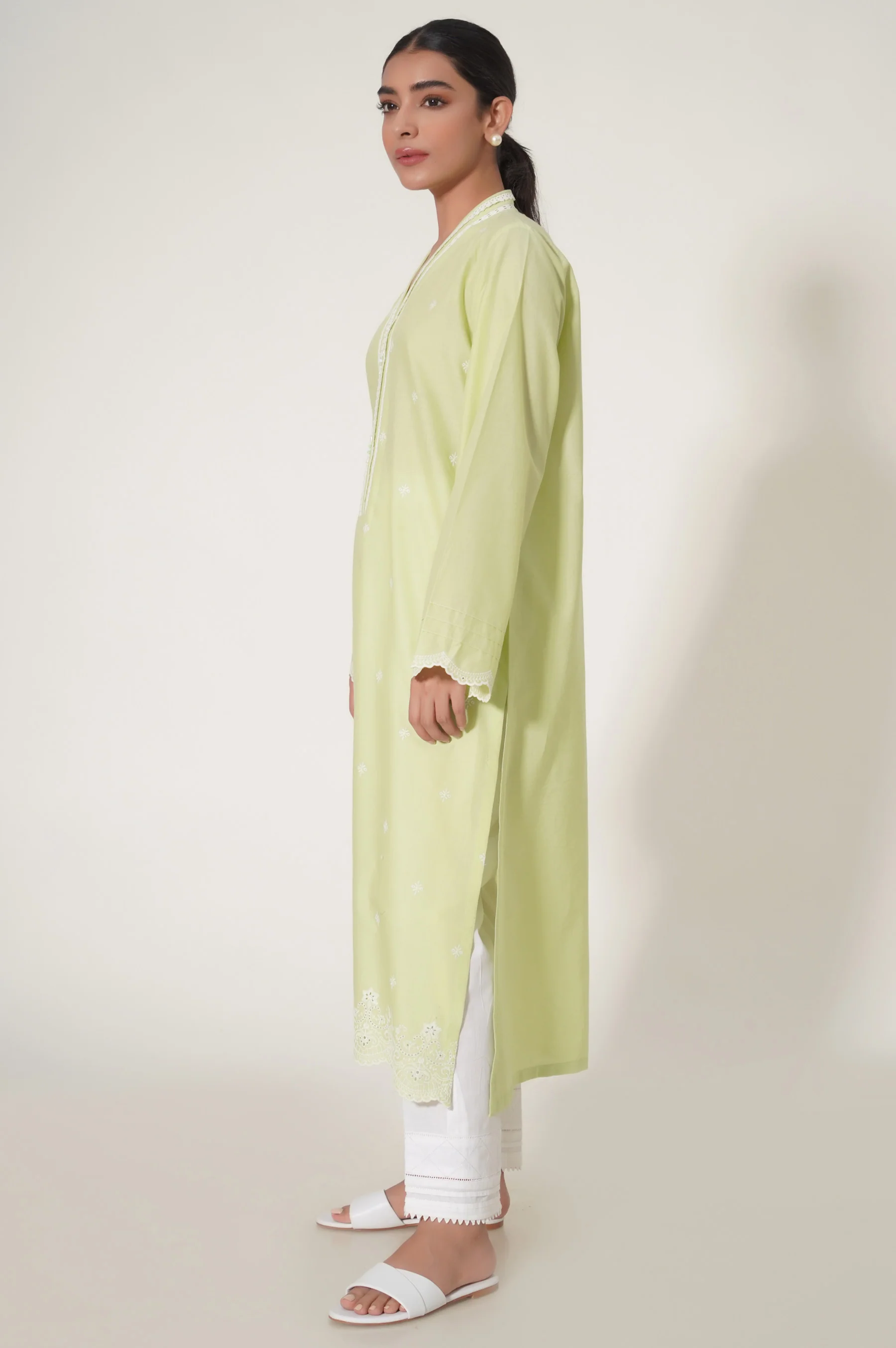 Stitched 1 Piece Embroidered Chikankari Shirt - Image 4