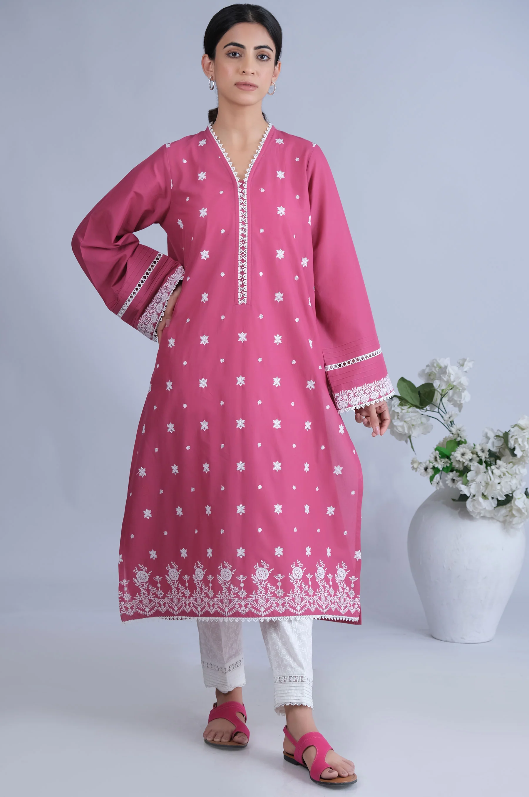 Stitched 1 Piece Chikankari Shirt - Image 3