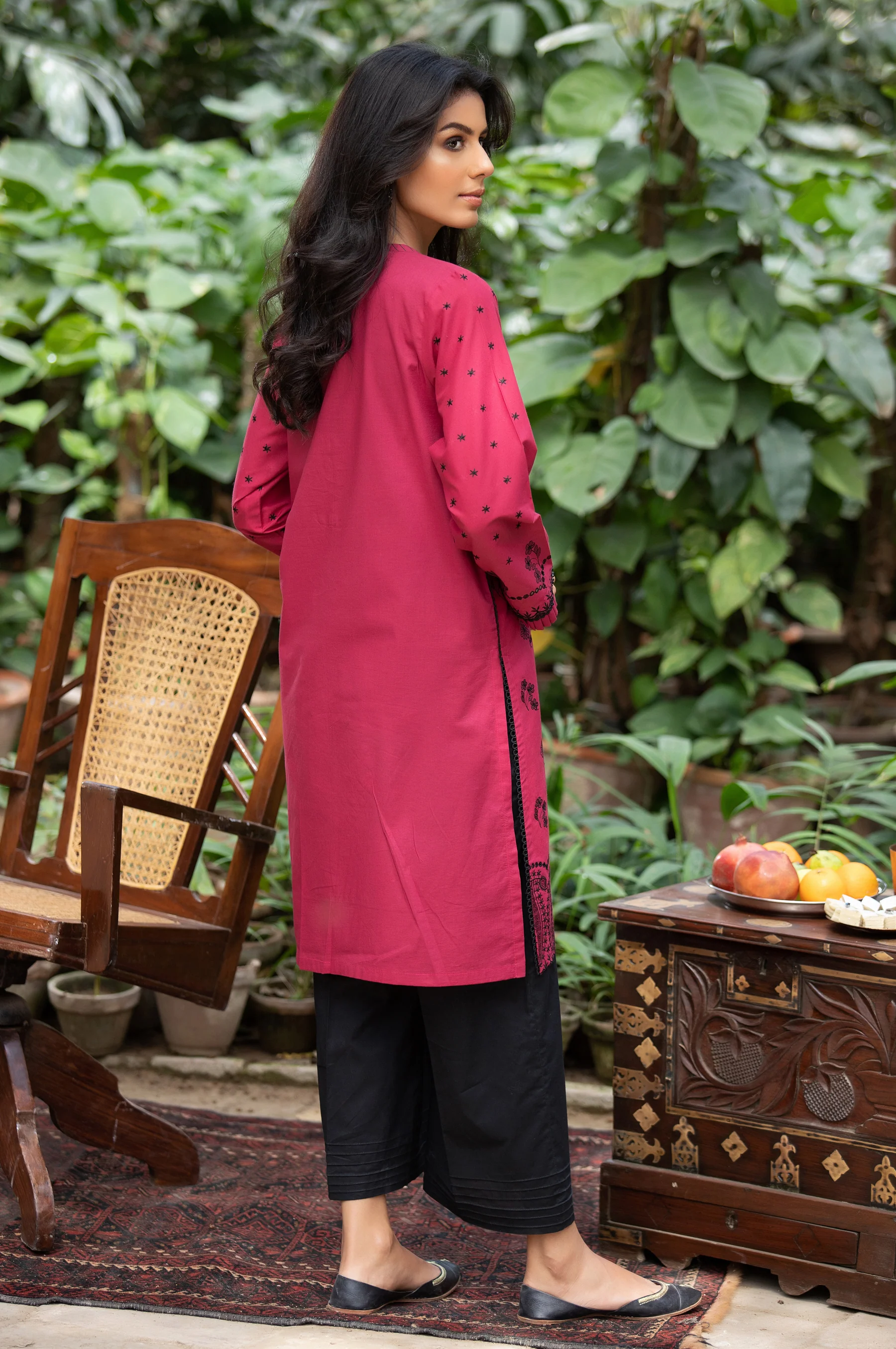 Stitched 1 Piece Chikankari Cambric Shirt - Image 2