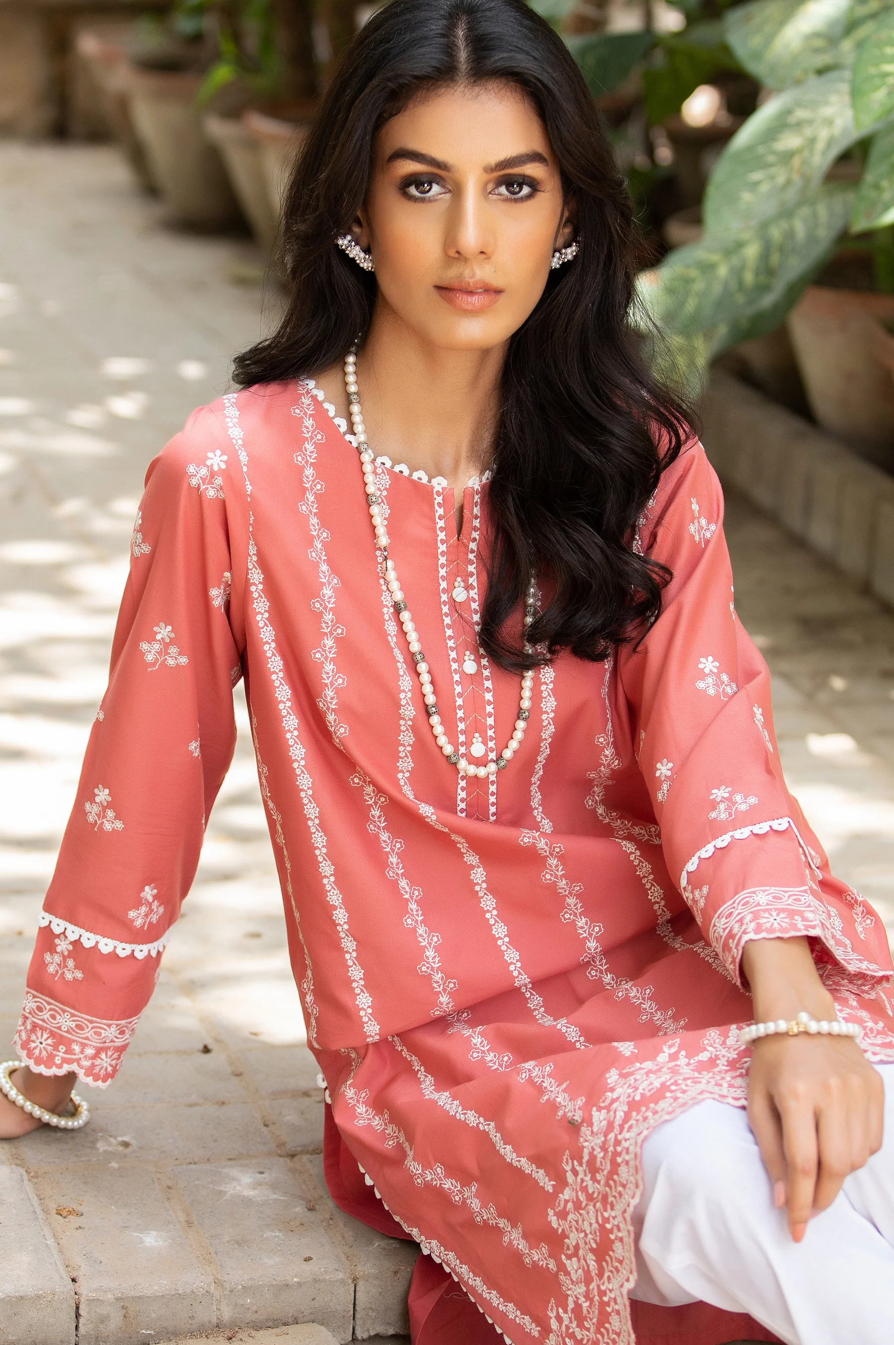 Stitched 1 Piece Chikankari Cambric Shirt - Image 4