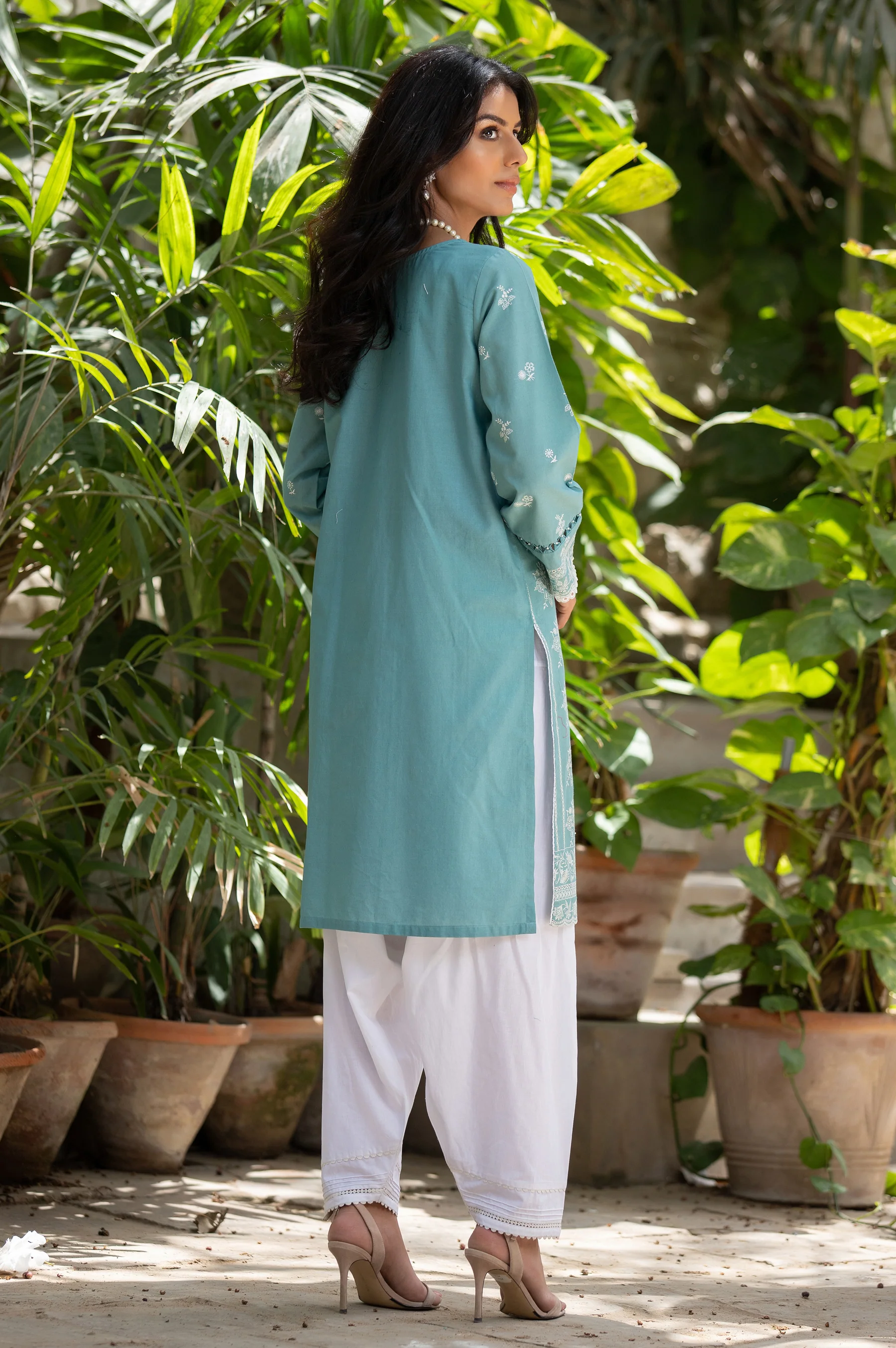 Stitched 1 Piece Chikankari Cambric Shirt - Image 4