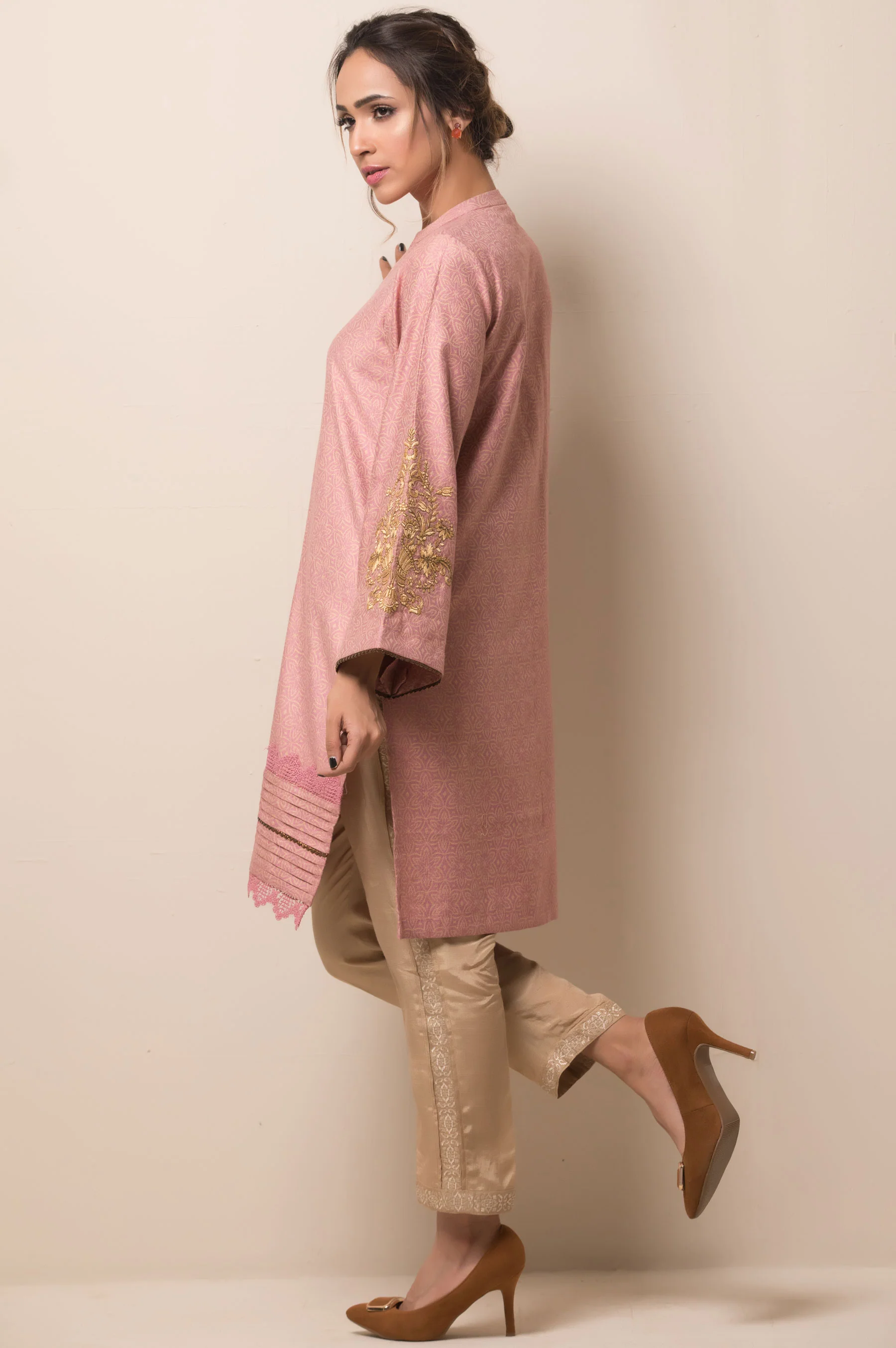 Stitched 1 Piece Cotton Jacquard Shirt - Image 2
