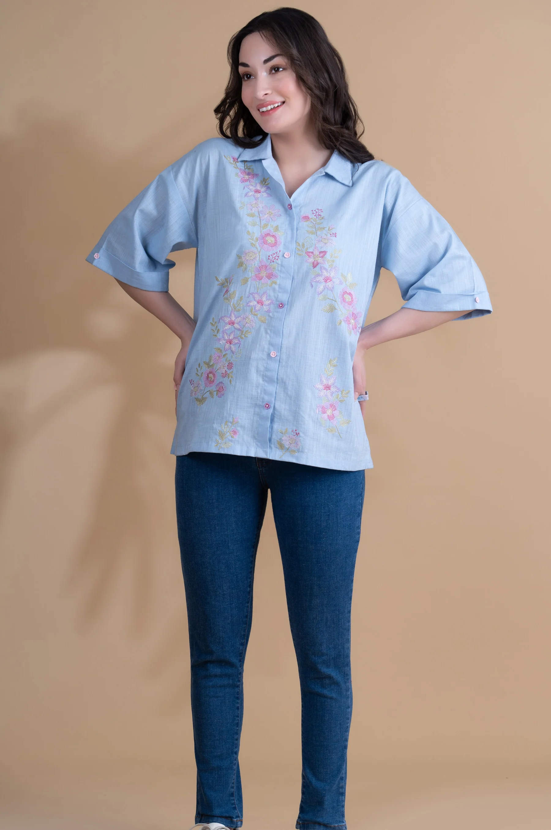 Stitched 1 Piece Cotton Slub Top - Image 2