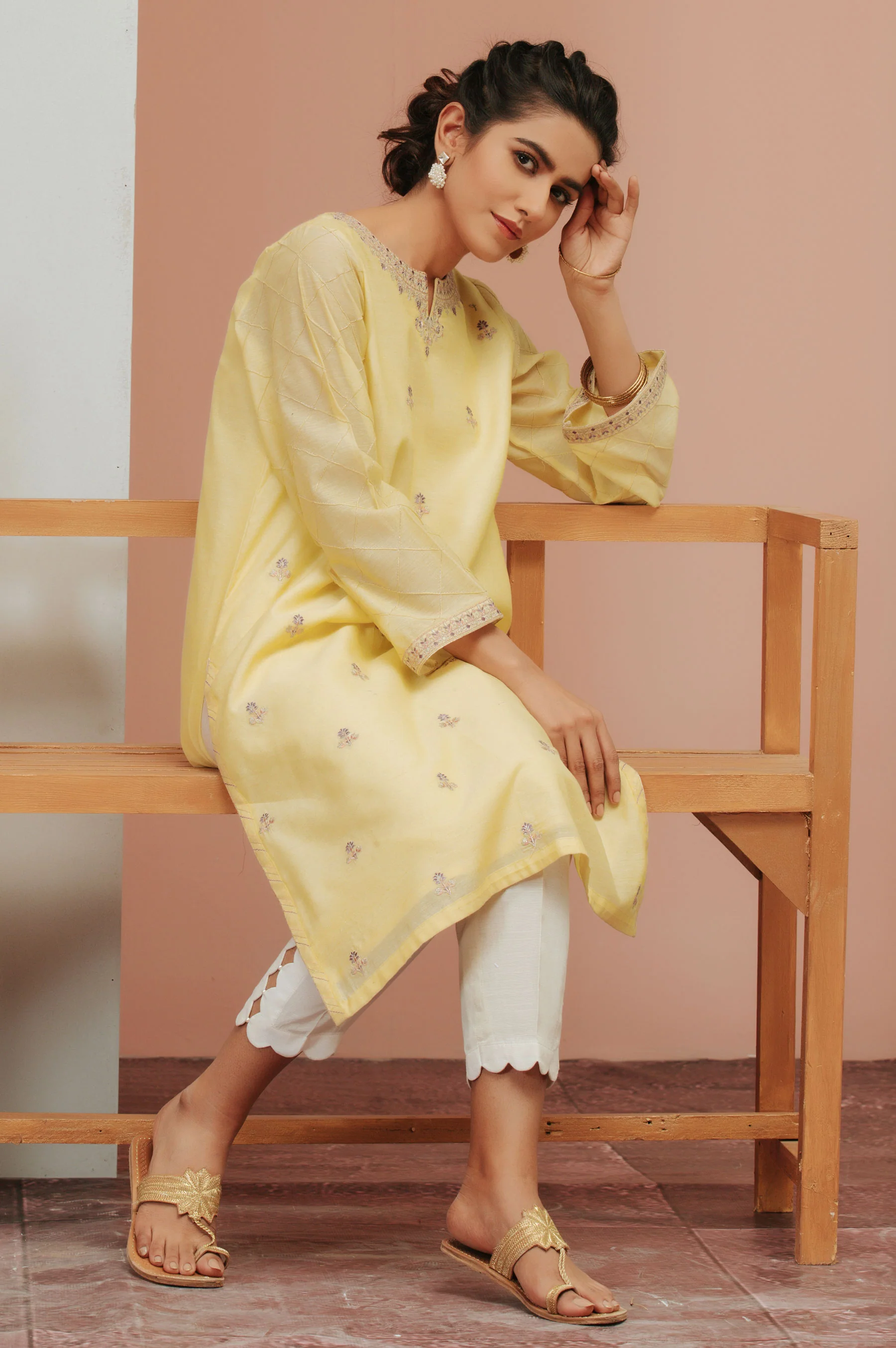 Stitched 1 Piece Cotton Staple Embroidered Shirt - Image 3