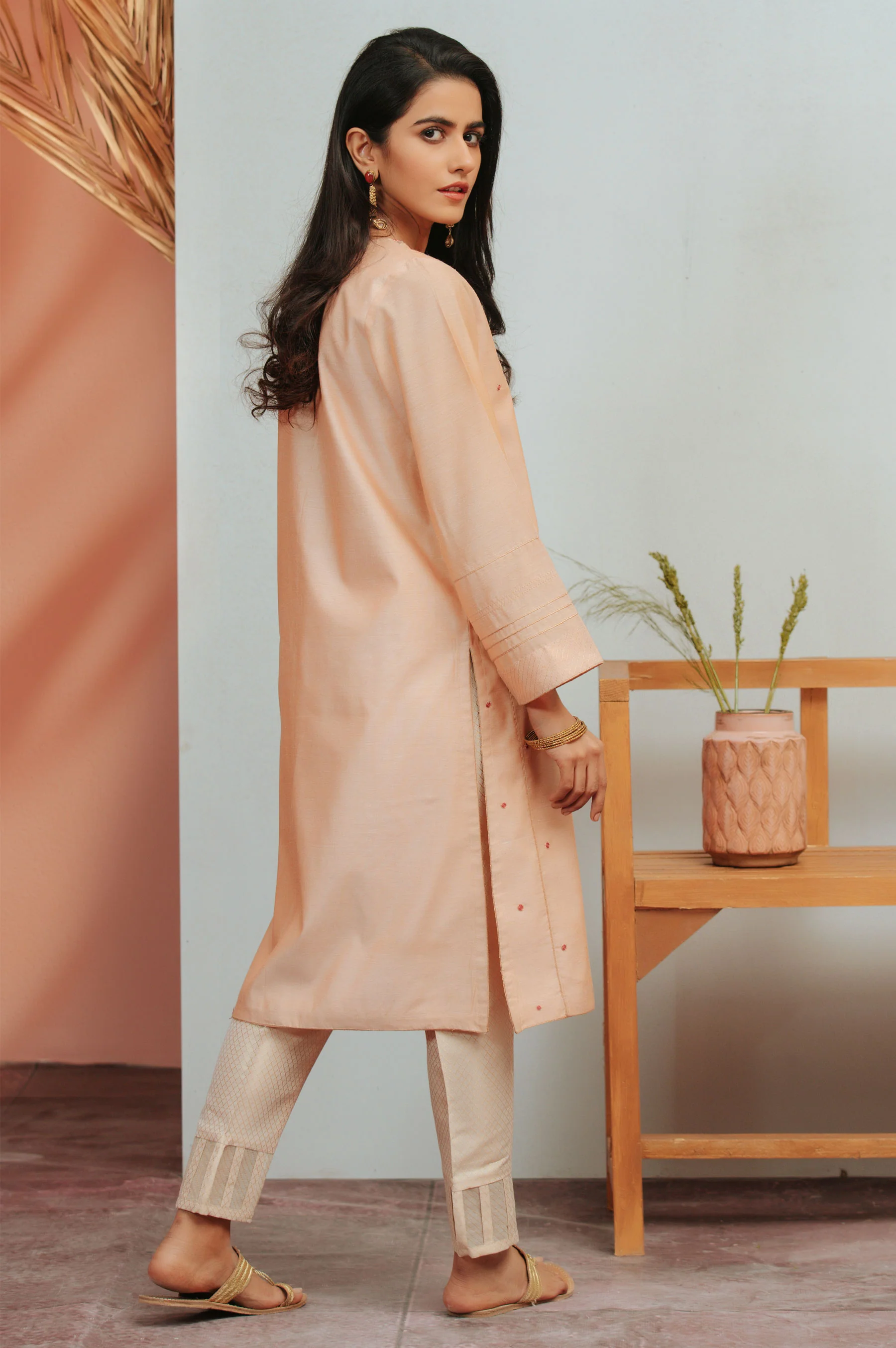 Stitched 1 Piece Cotton Staple Embroidered Shirt - Image 3