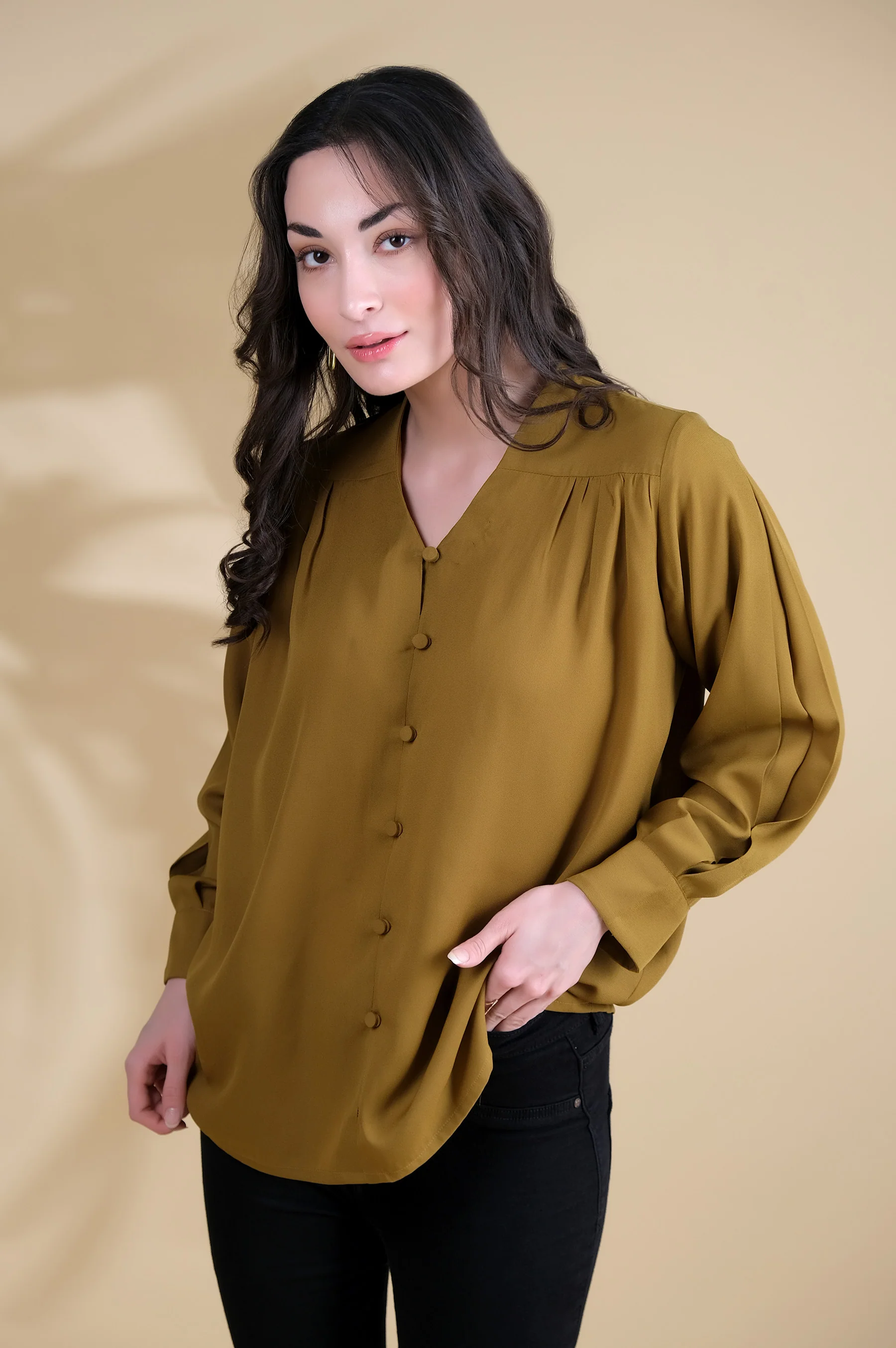 Stitched 1 Piece Crepe Top - Image 3
