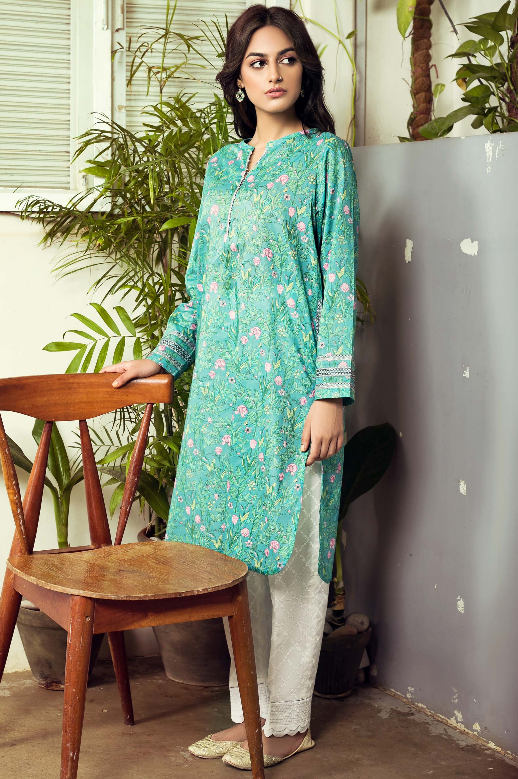 Stitched 1 Piece Digital Printed Cambric Shirt - Image 4