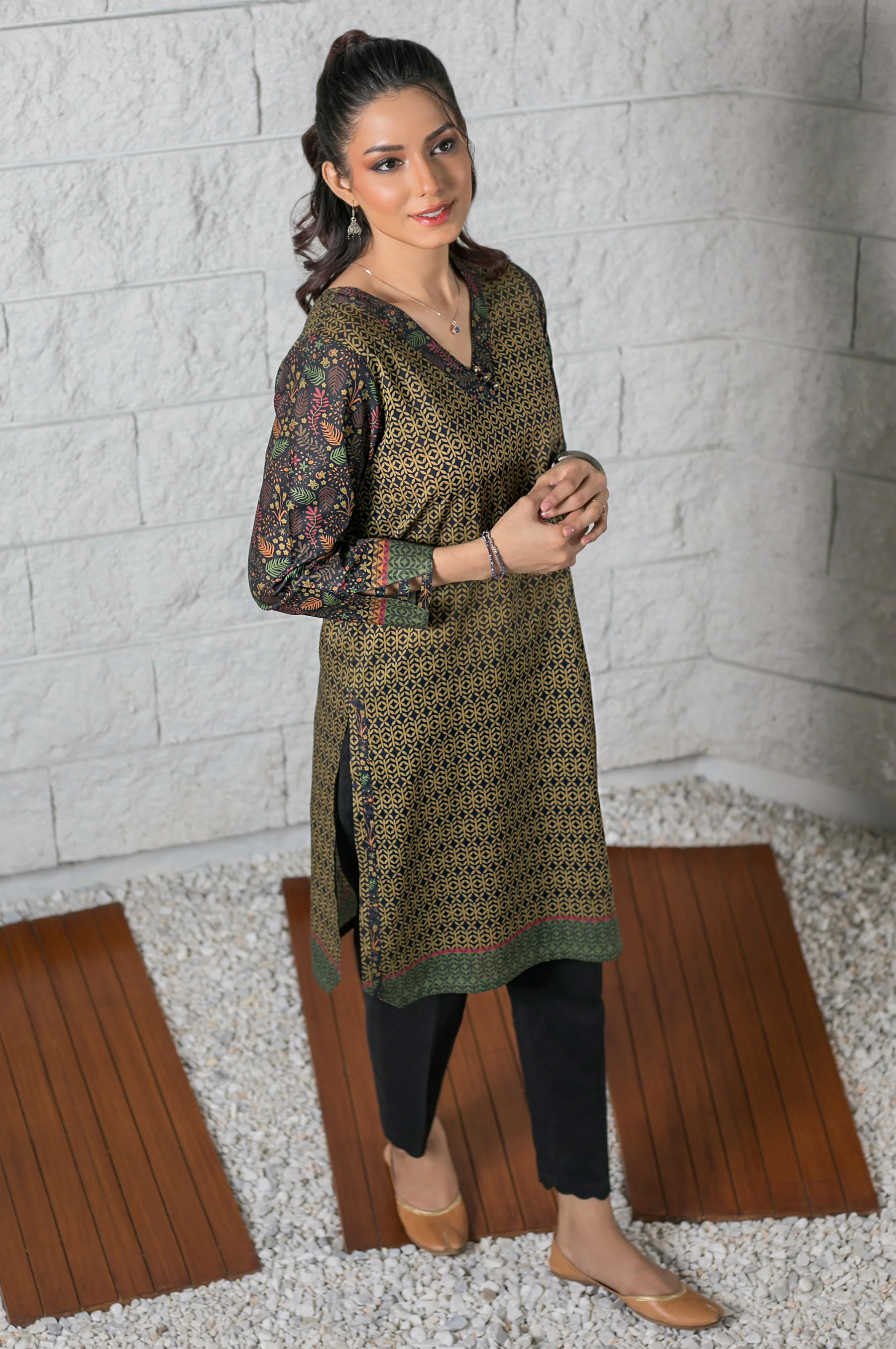 Stitched 1 Piece Digital Printed Cambric Shirt - Image 3
