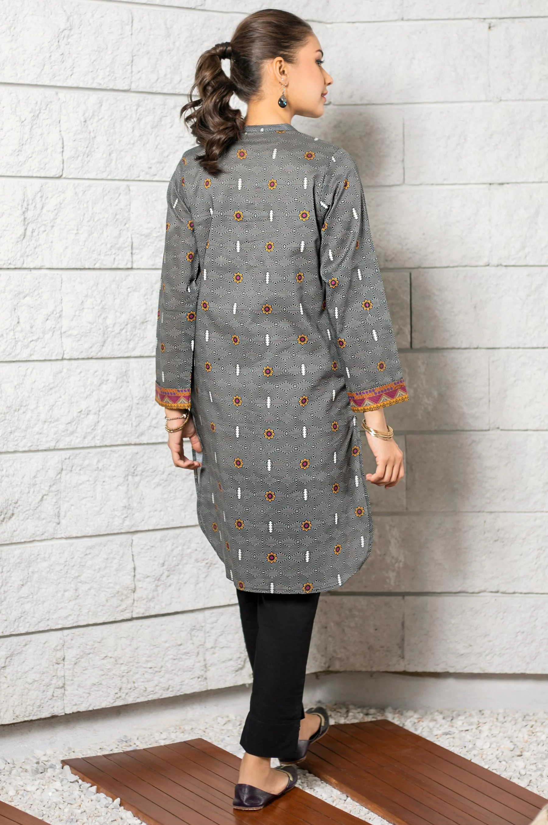 Stitched 1 Piece Digital Printed Cambric Shirt - Image 2