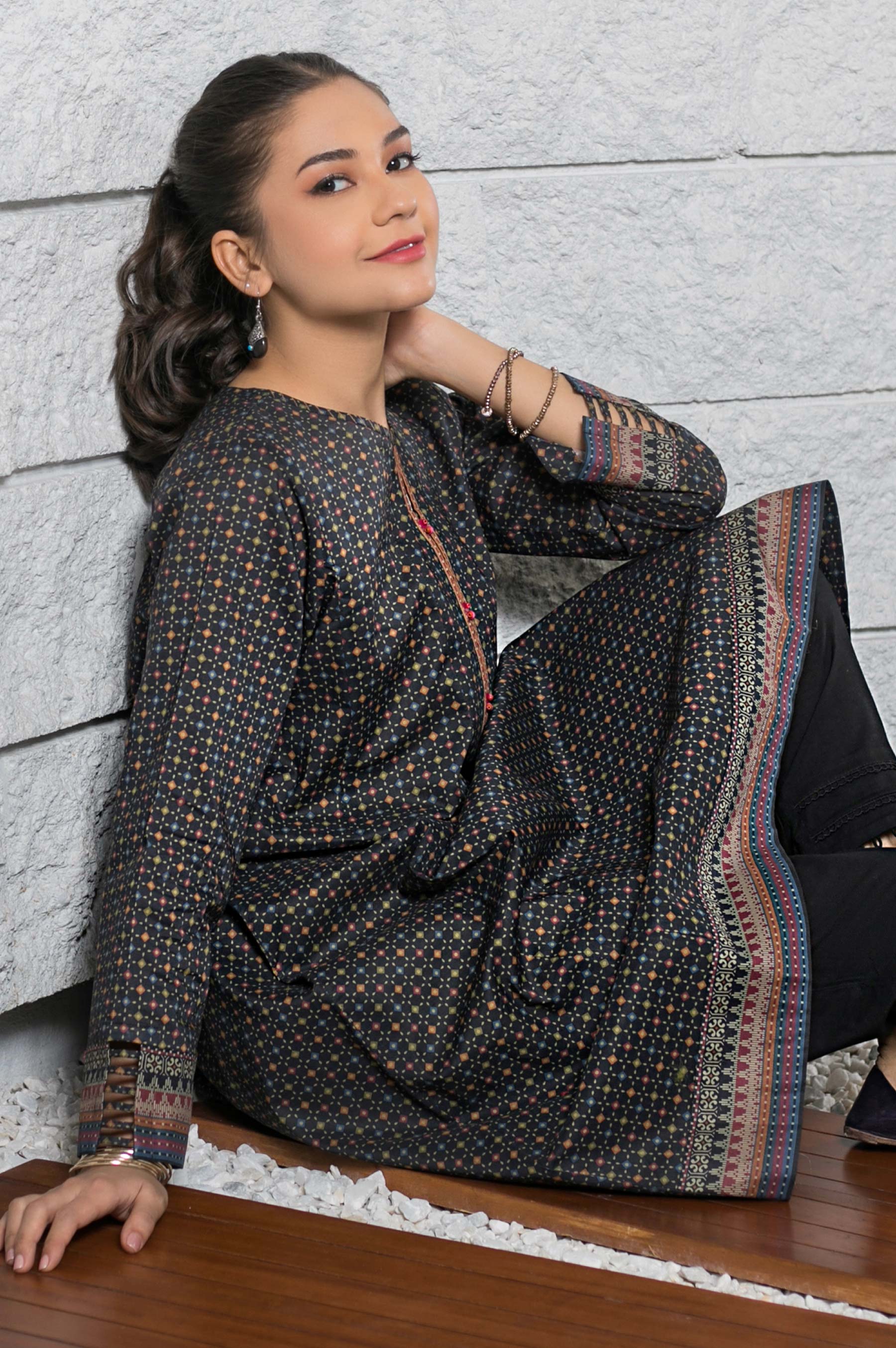 Stitched 1 Piece Digital Printed Cambric Shirt - Image 3