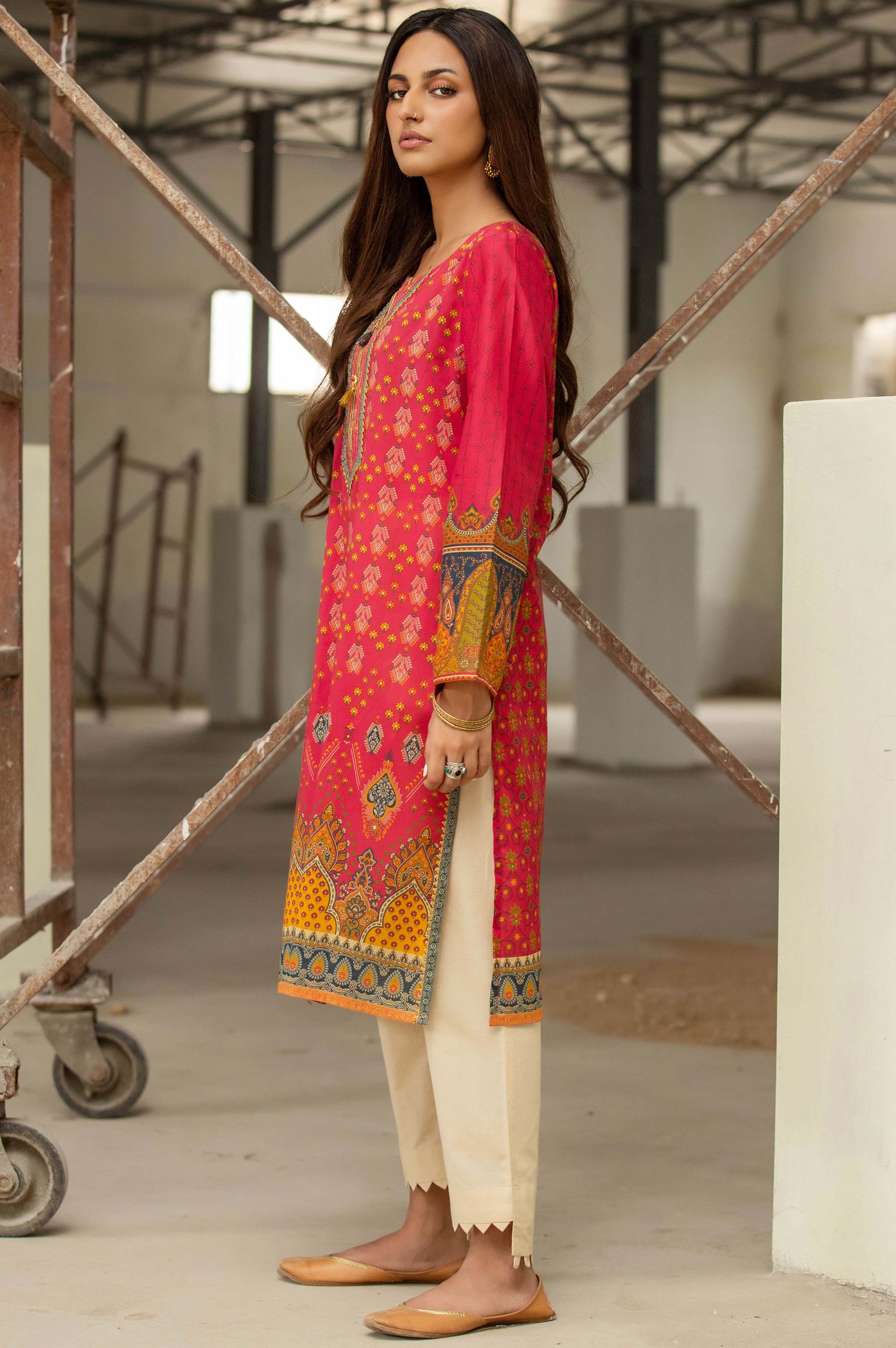 Stitched 1 Piece Digital Printed Cambric Shirt - Image 5