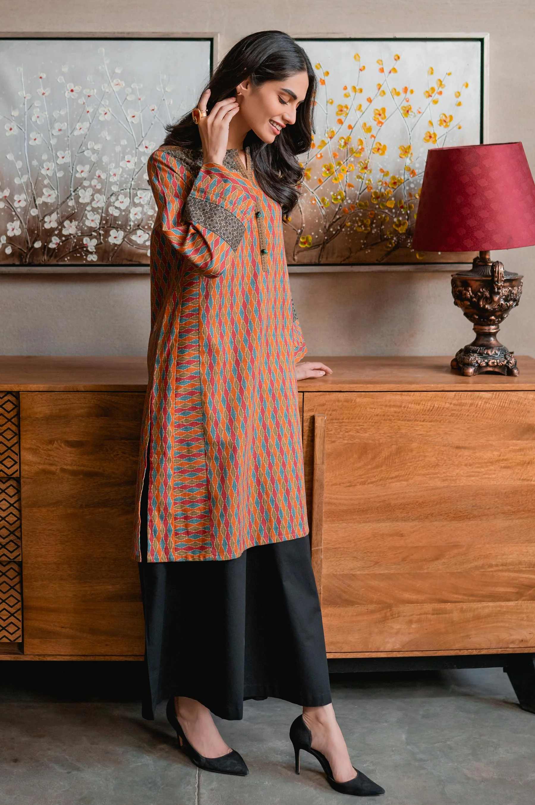 Stitched 1 Piece Digital Printed Cottel Shirt - Image 3